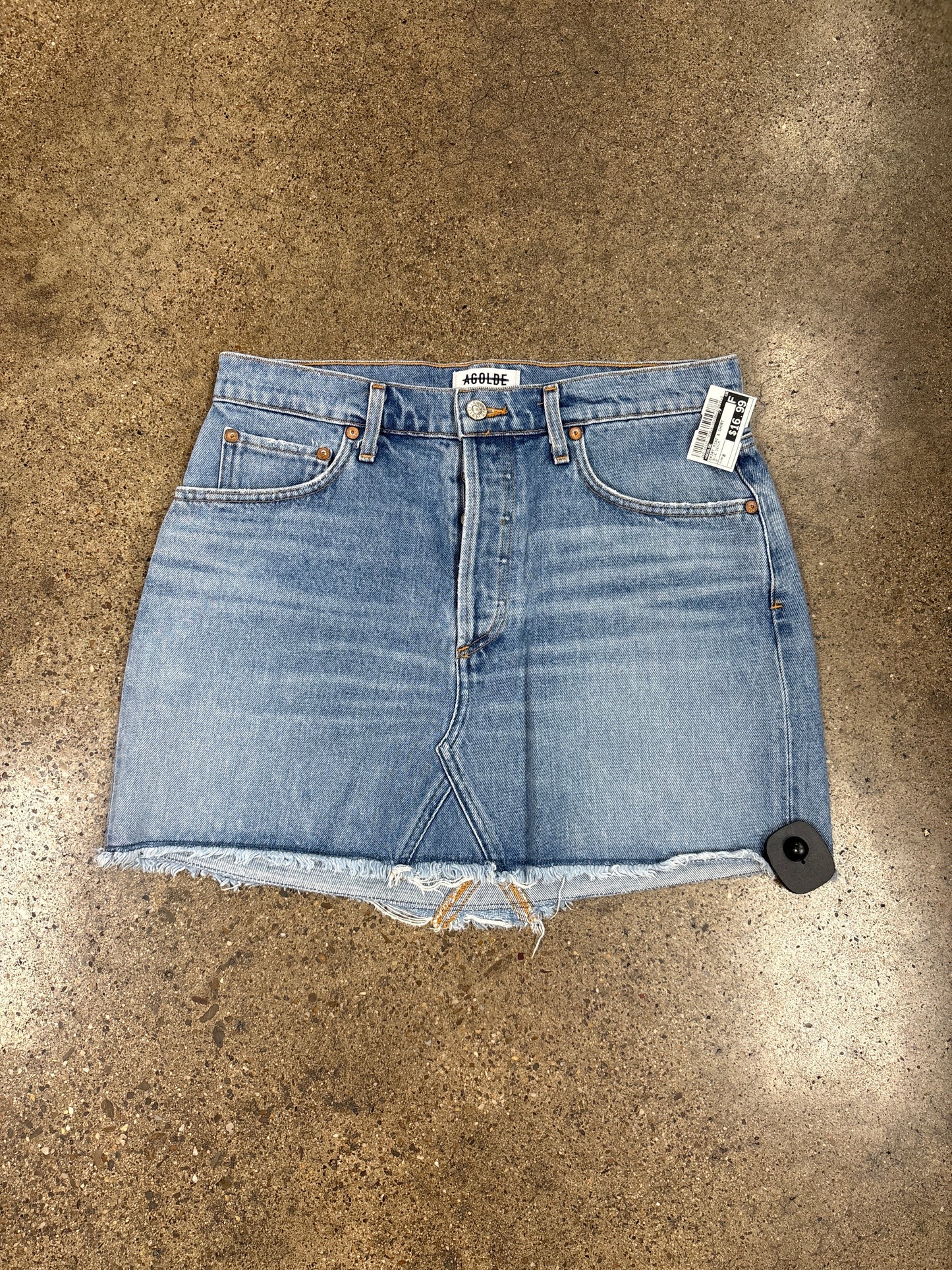 Skirt Mini & Short By Agolde In Blue Denim, Size:8