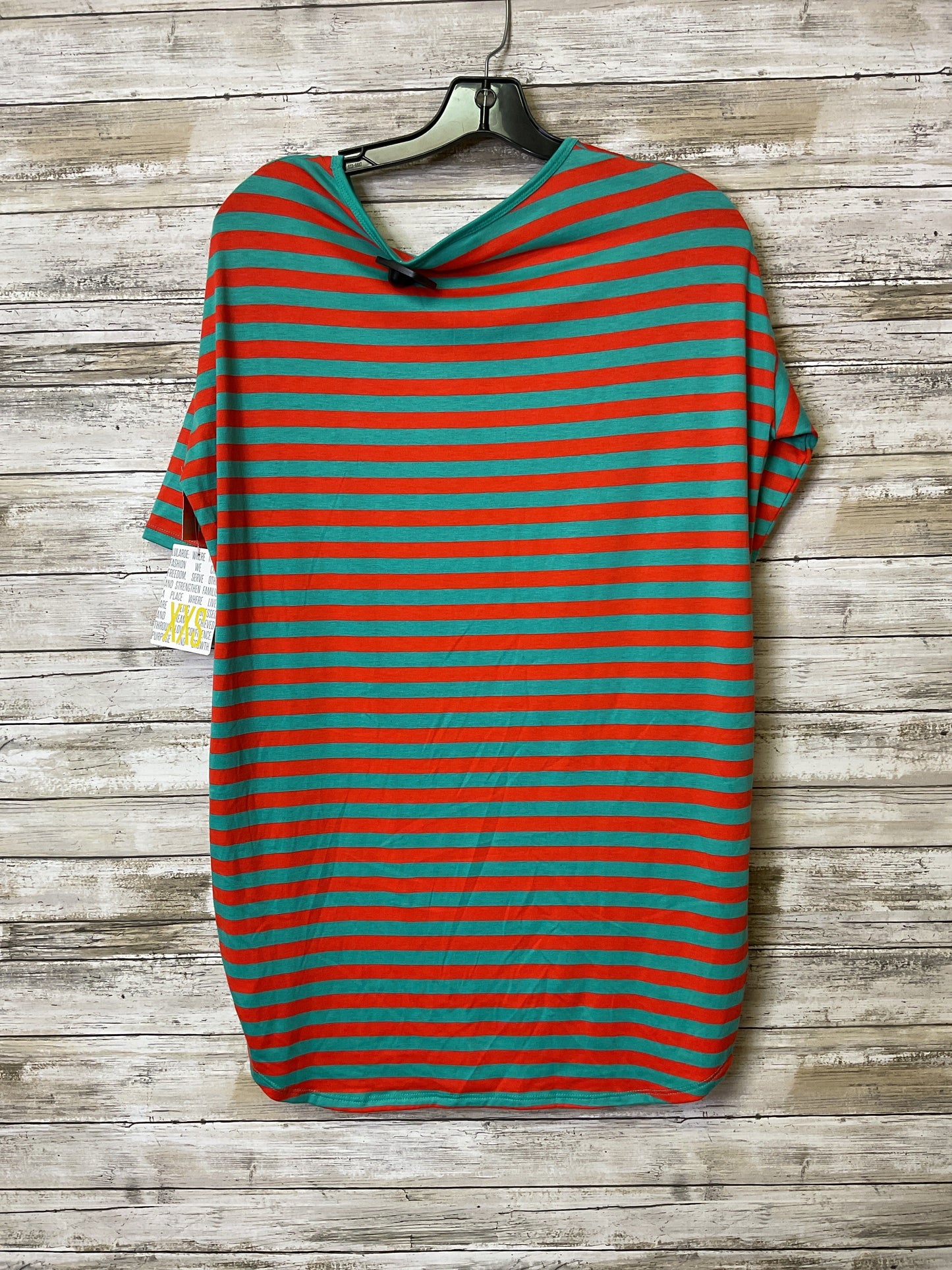 Tunic Ss By Lularoe In Striped Pattern, Size:Xxs