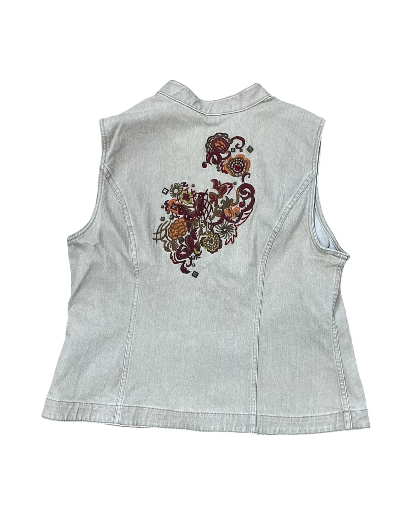 Vest Other By Christopher And Banks In Tan Denim, Size:Xl