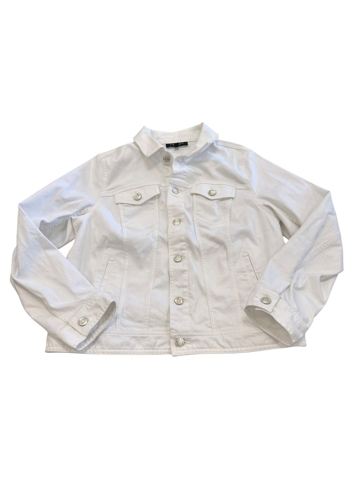 Jacket Denim By Talbots In White, Size:Xl