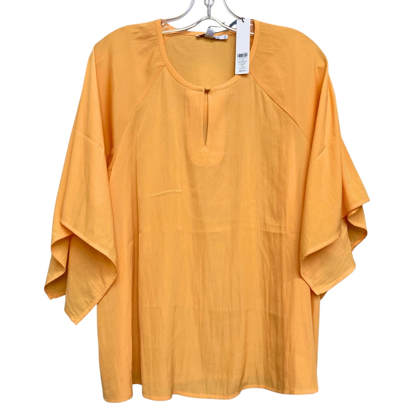 Top 3/4 Sleeve By Chicos In Gold, Size:M