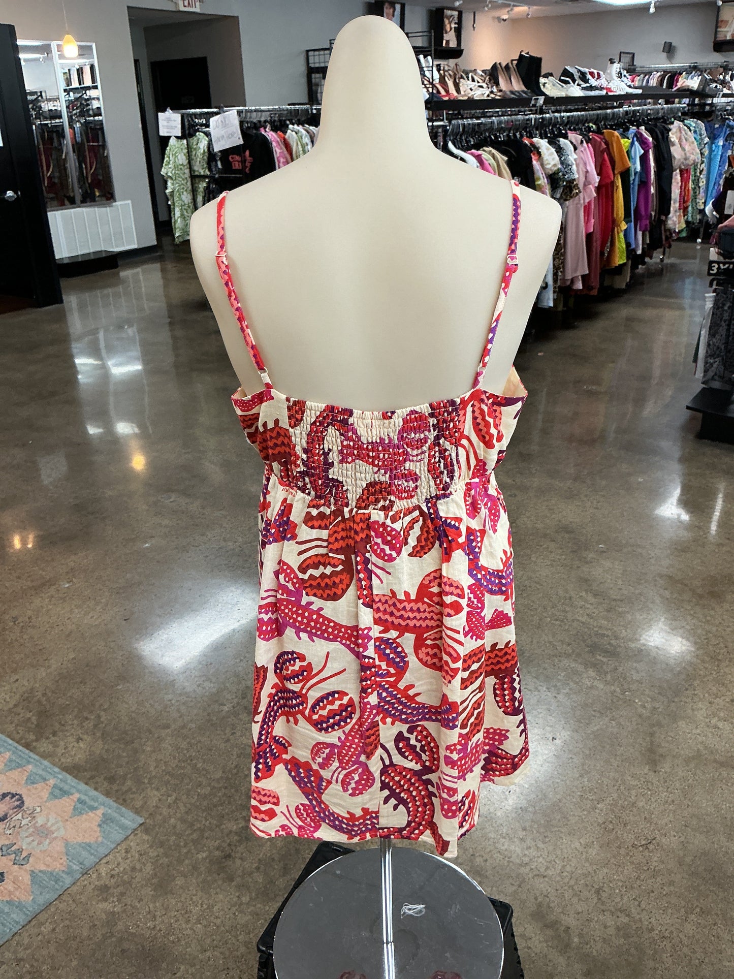 Dress Designer By Farm Rio In Cream & Pink, Size:M