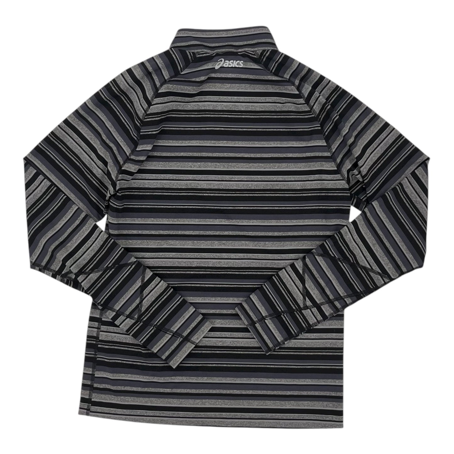 Athletic Top Ls Collar By Asics In Striped Pattern, Size:S