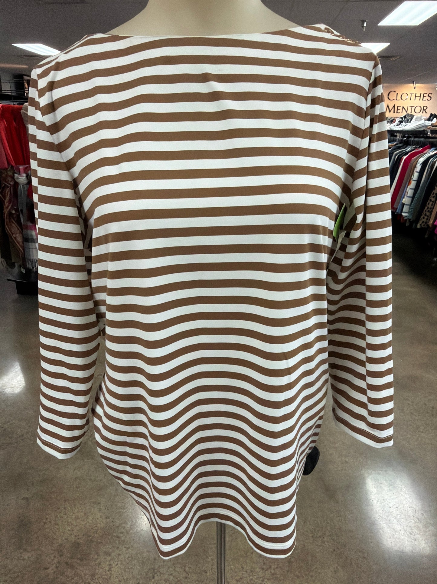 Top Ls By J Mclaughlin In Brown & White, Size:L
