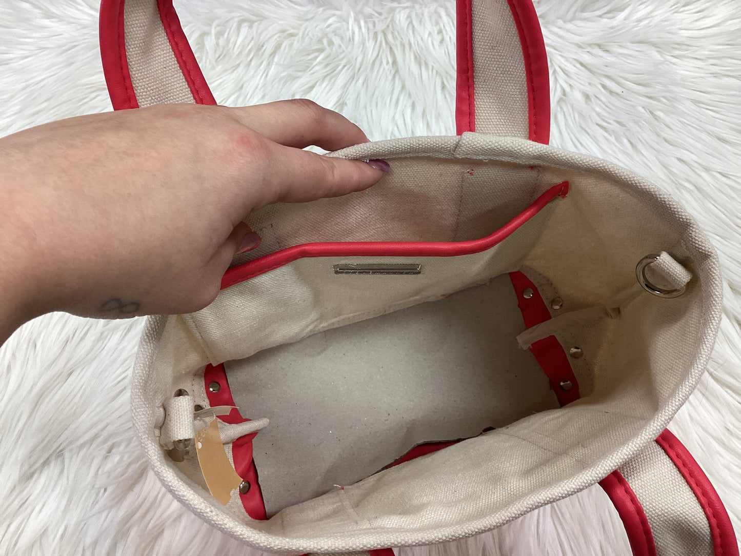 Handbag By Steve Madden In Pink & Tan, Size:Small