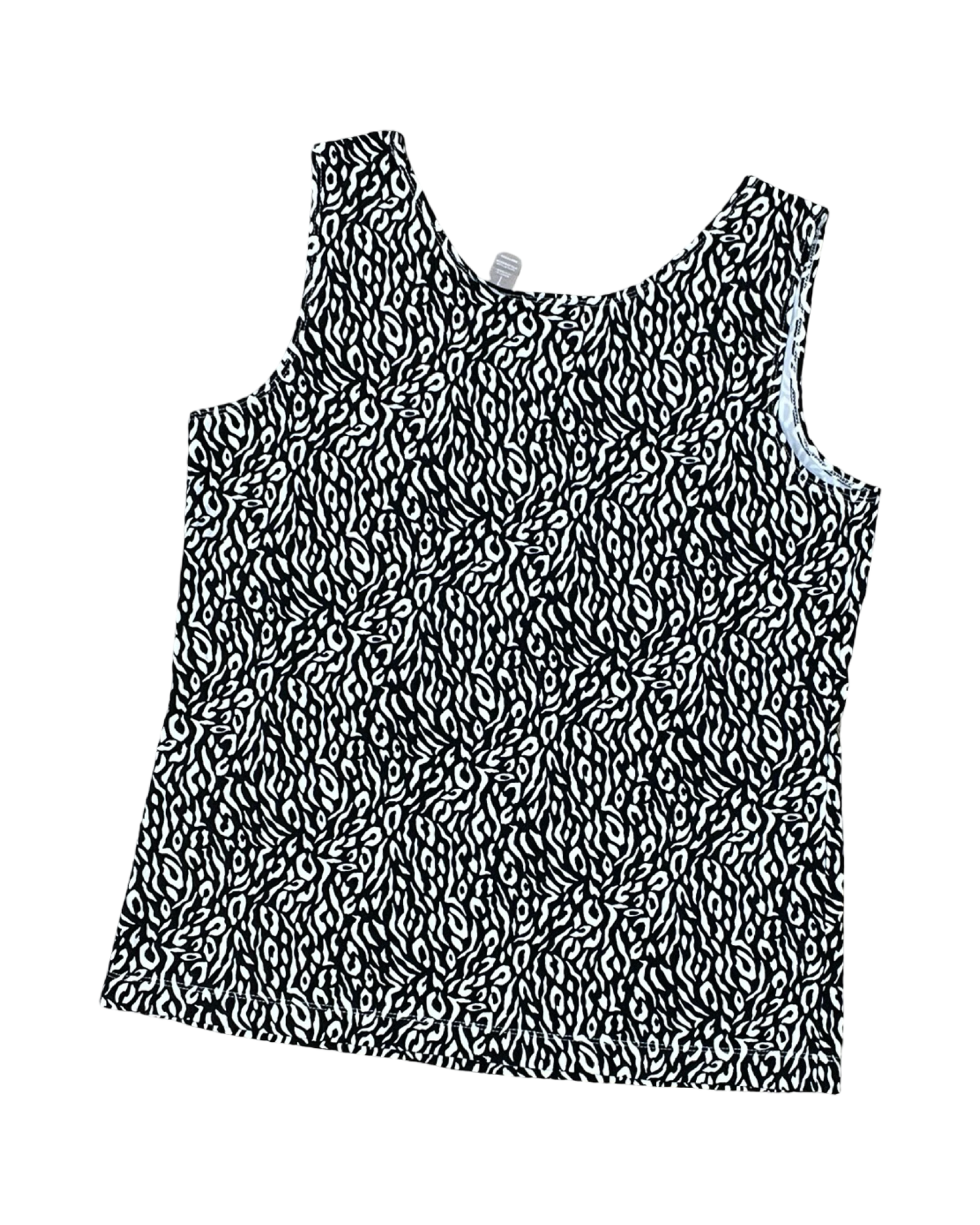Top Sleeveless By Chicos In Black & White, Size:M