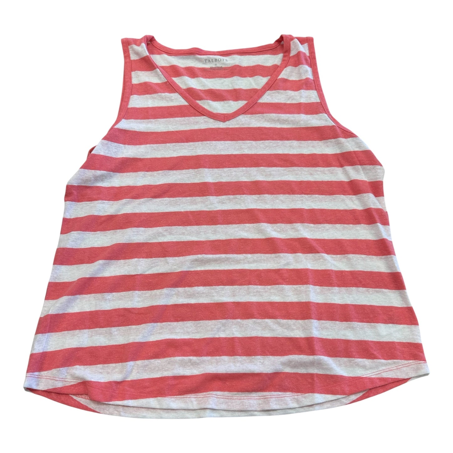Top Sleeveless By Talbots In Pink & White, Size:Xl