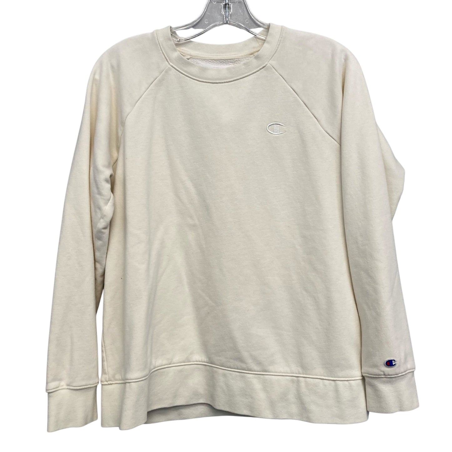 Athletic Sweatshirt Crewneck By Champion In Cream, Size:S