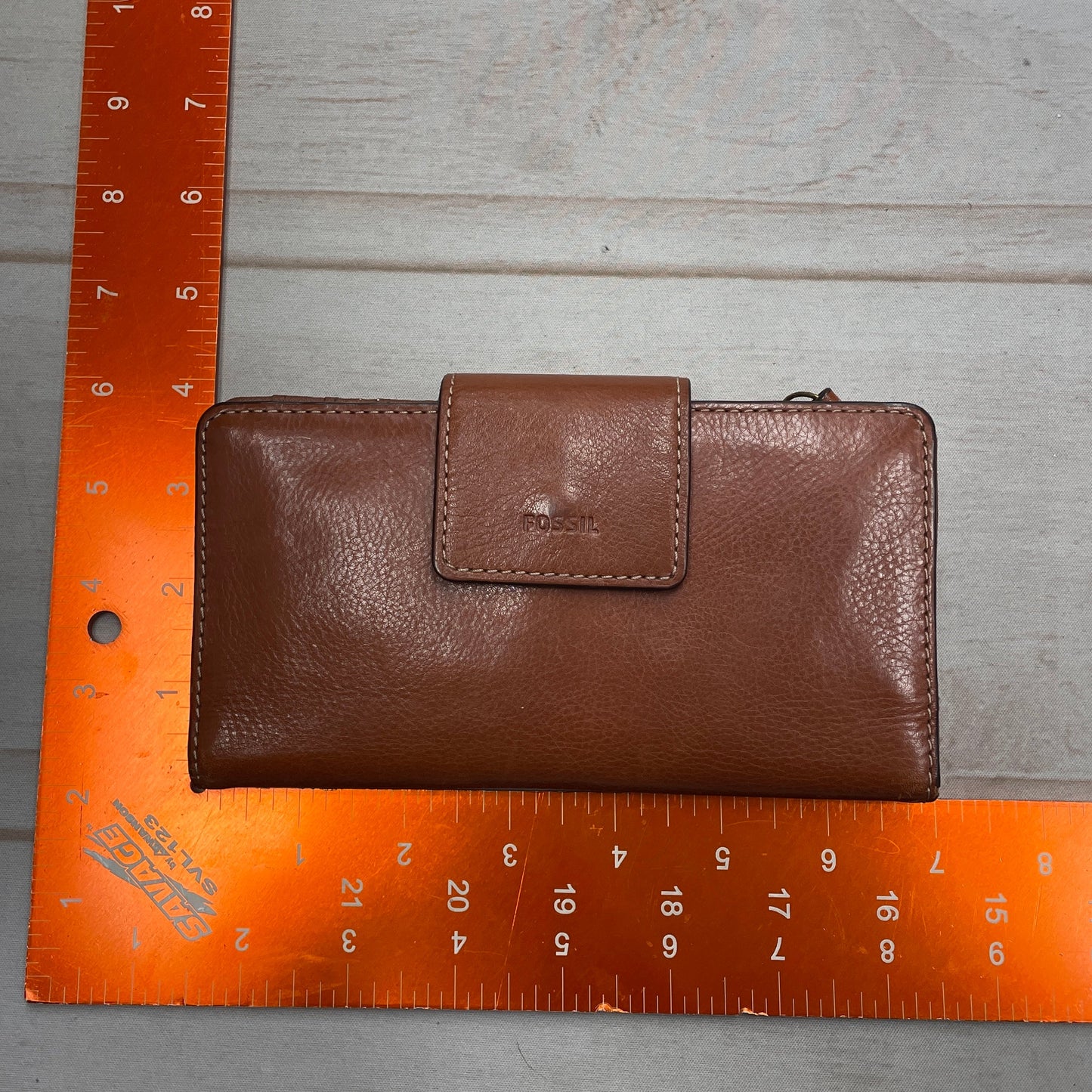 Wallet Leather By Fossil, Size: Medium