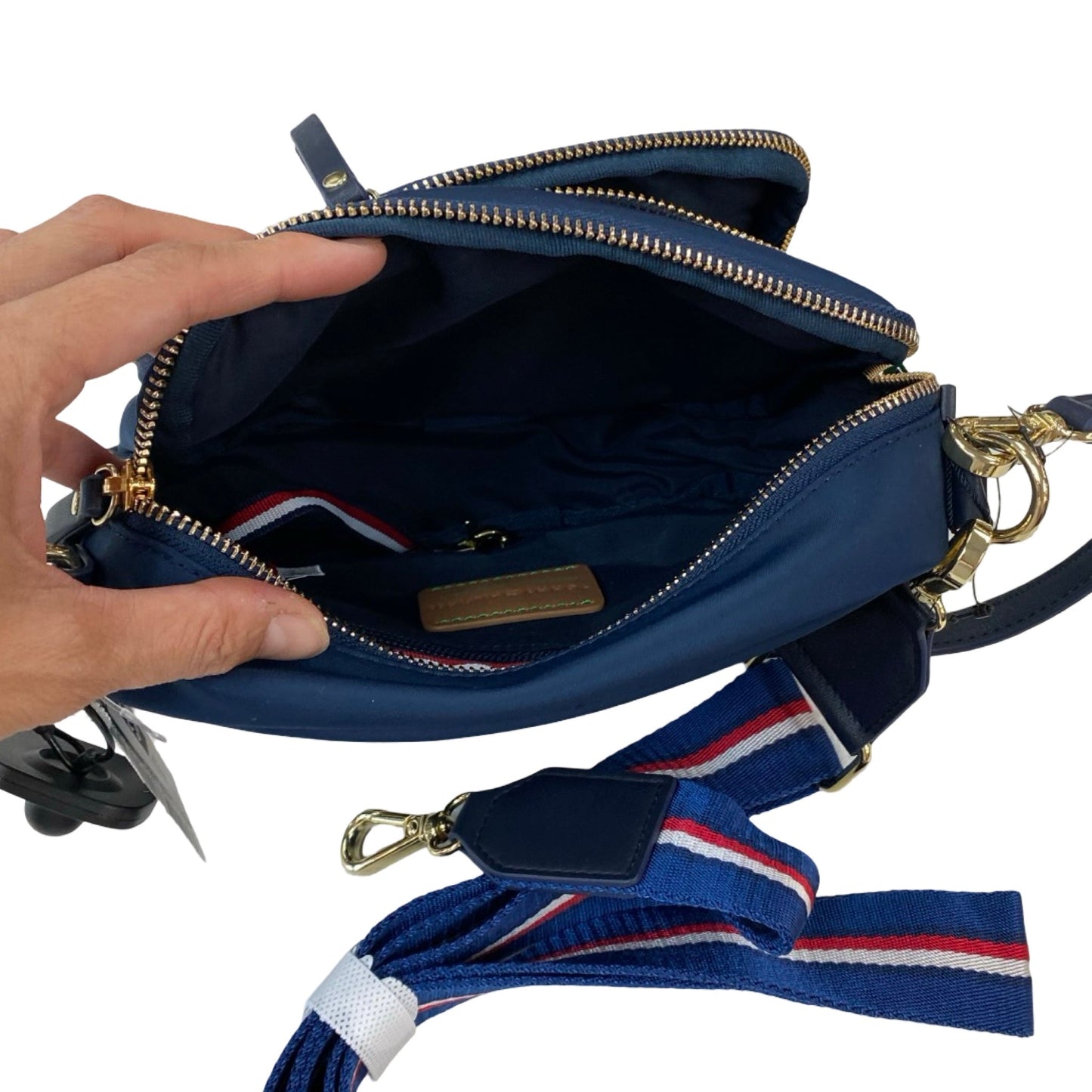 Handbag By Tommy Hilfiger In Navy, Size:Medium