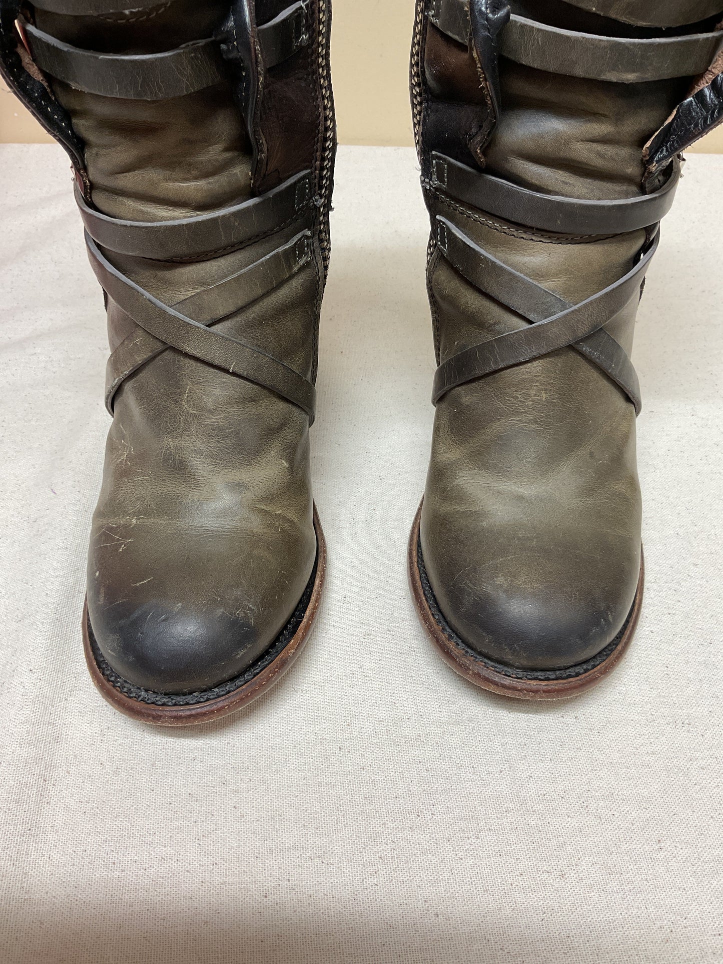 Boots Combat By Freebird In Green, Size:9