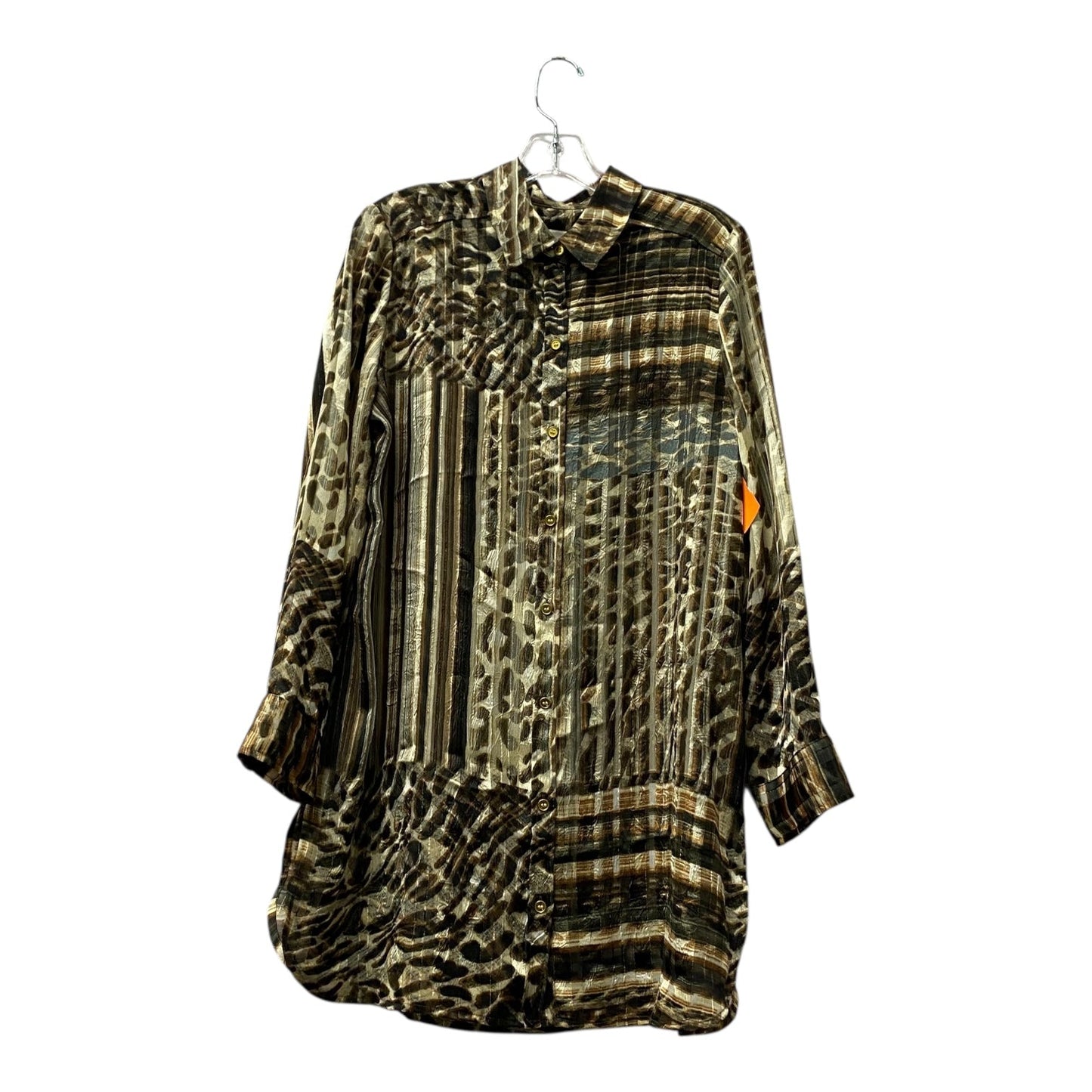 Blouse Ls By Chicos In Brown, Size:M