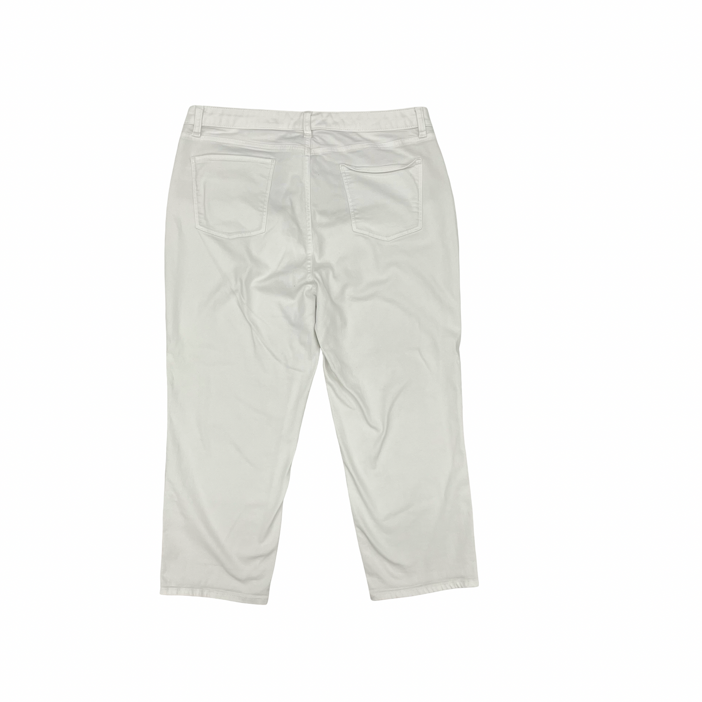 Jeans Cropped By Talbots In White, Size:16