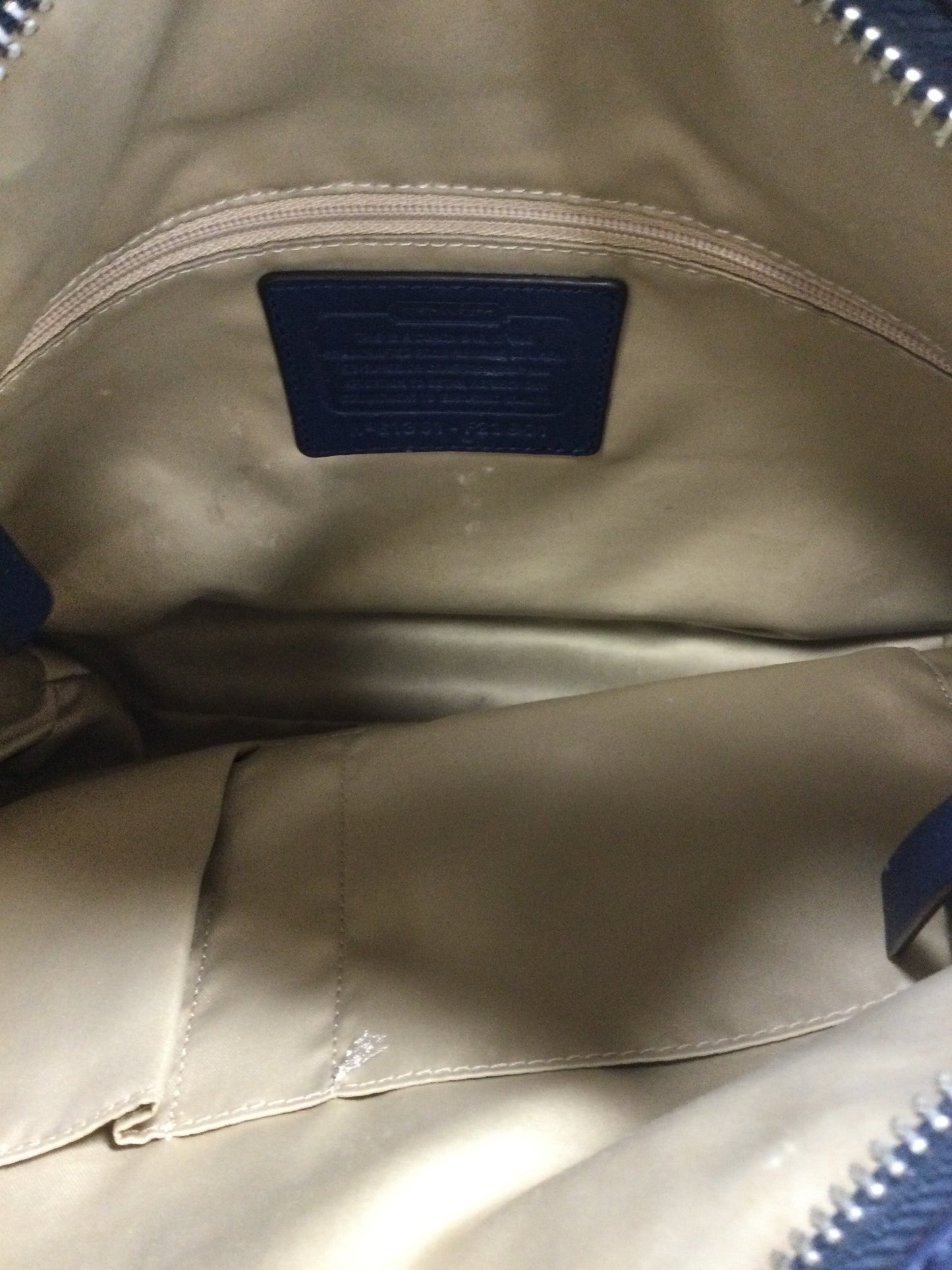 Handbag Designer By Coach In Navy, Size:Medium