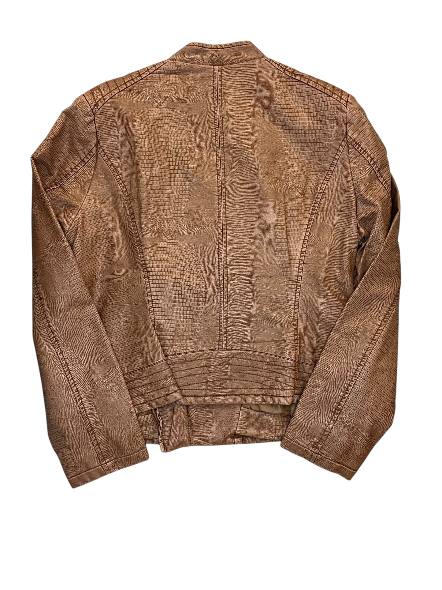 Jacket Moto By G By Giuliana In Brown, Size:Xl