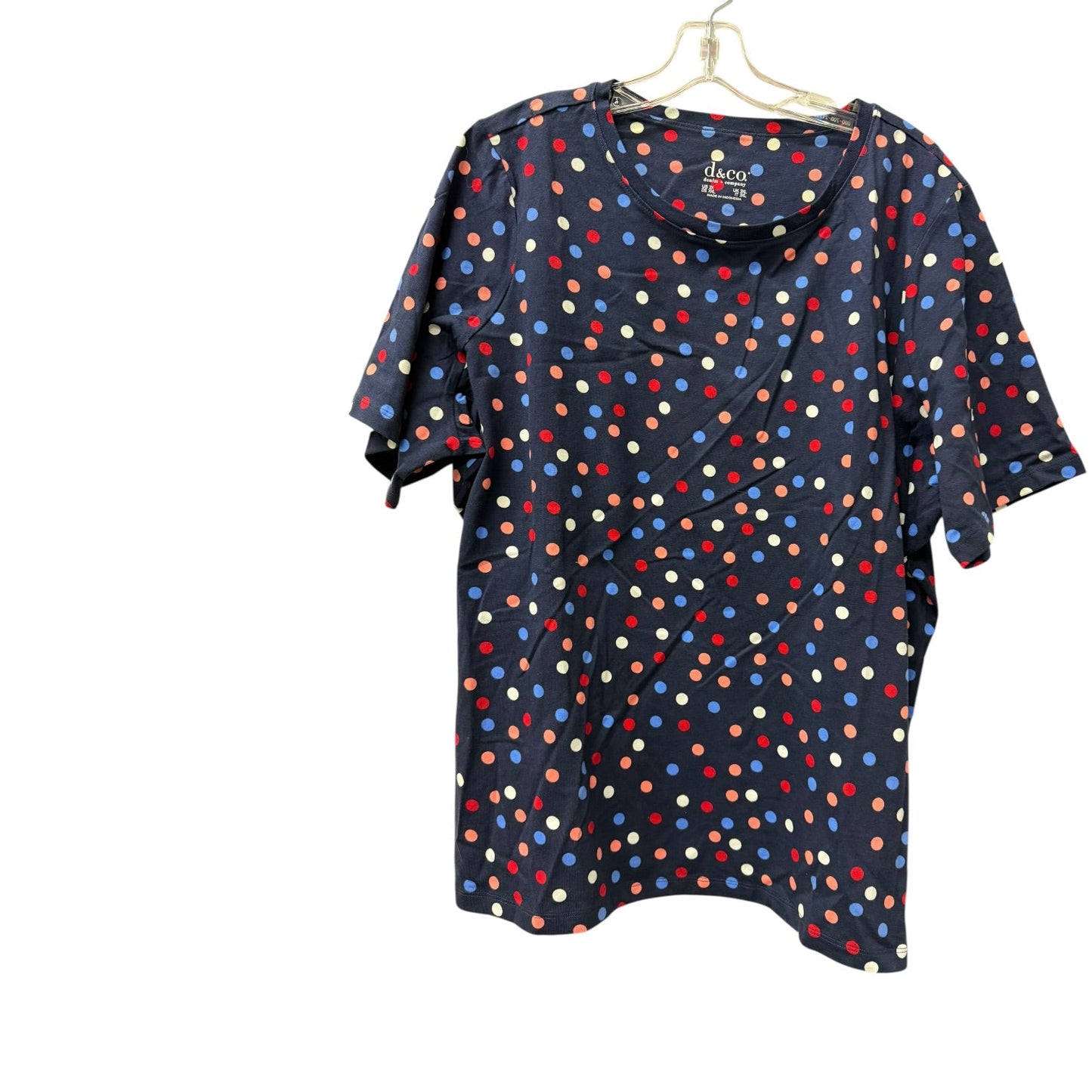 Top Ss Basic By Denim And Co Qvc In Multi, Size:3X