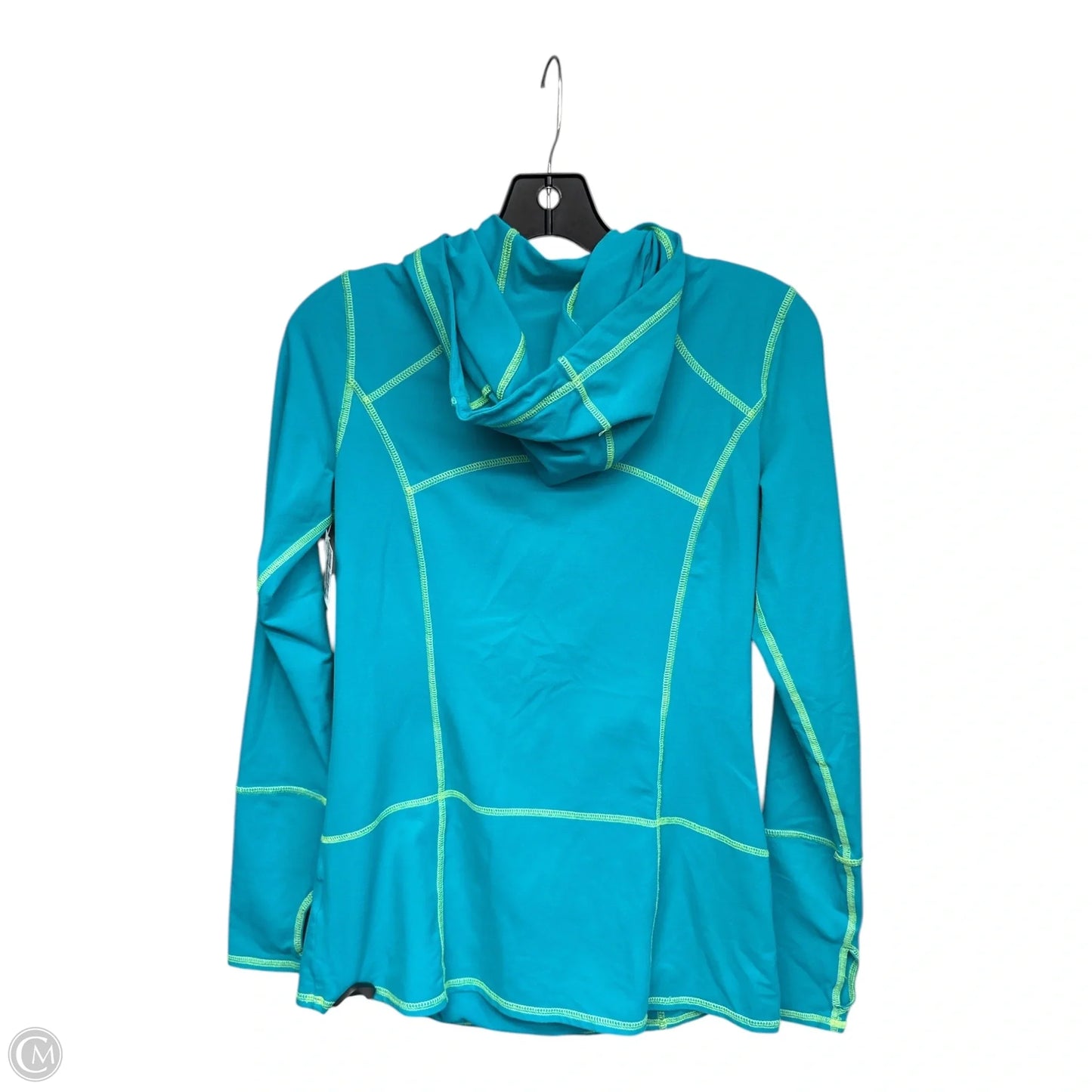 Athletic Top Long Sleeve Hoodie By Kirkland In Aqua, Size: S