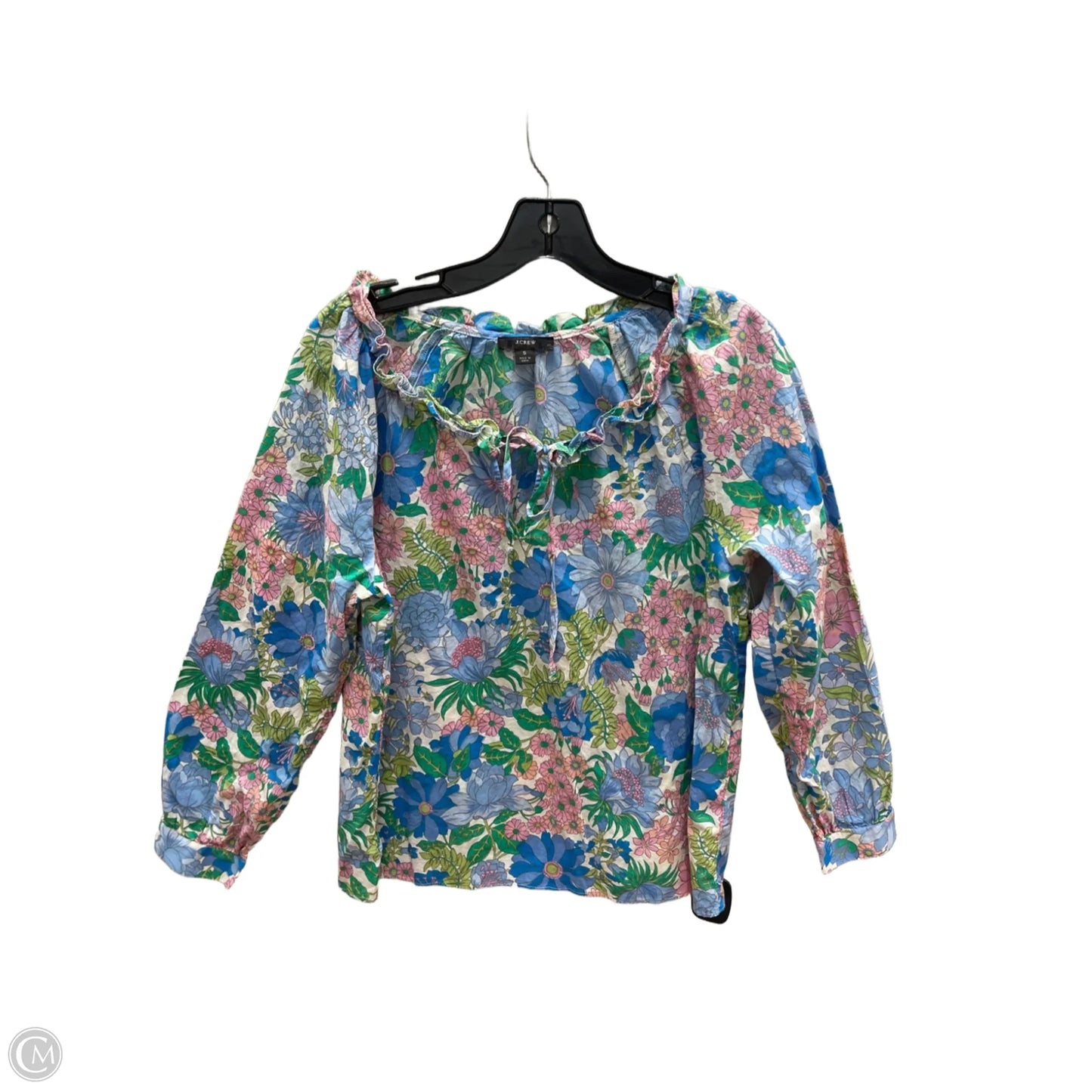 Top Long Sleeve By J. Crew In Blue & Pink, Size: S