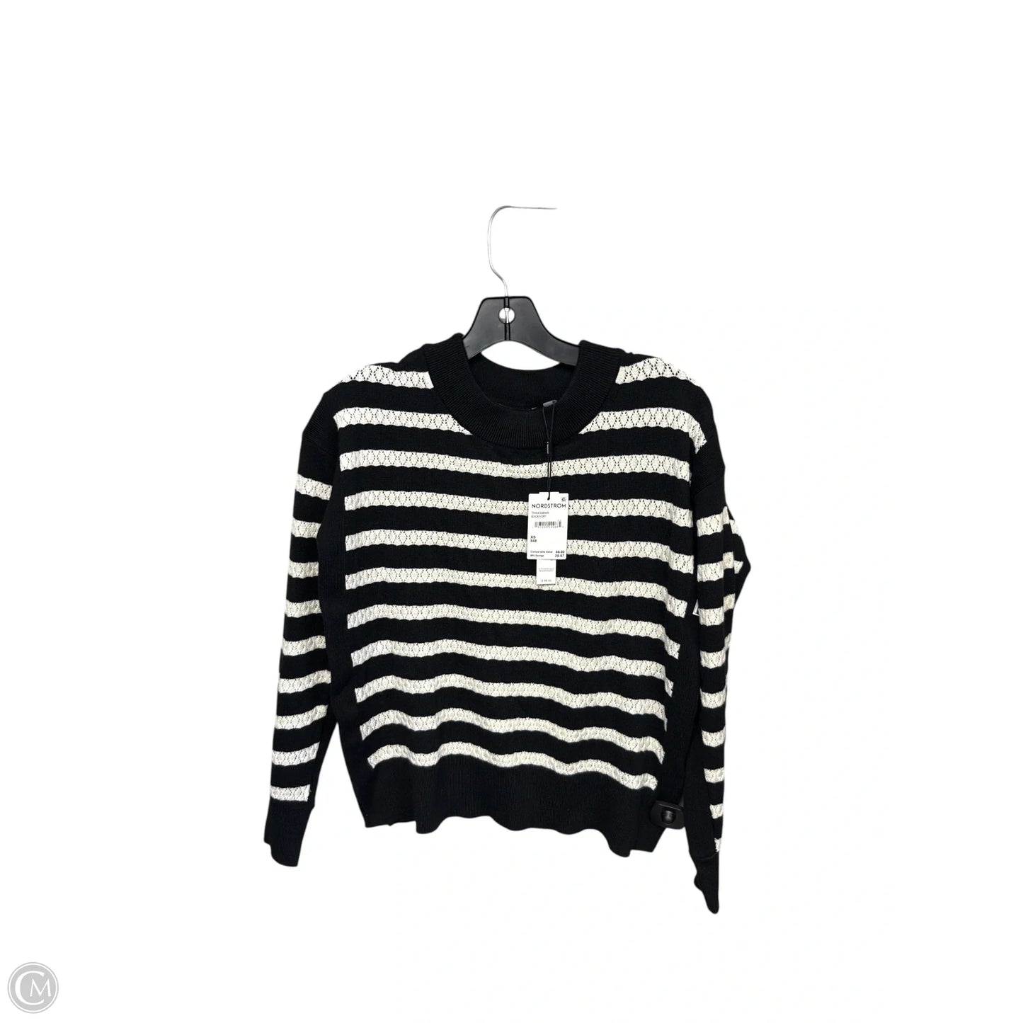 Sweater By Tahari By Arthur Levine In Black & Cream, Size: Xs