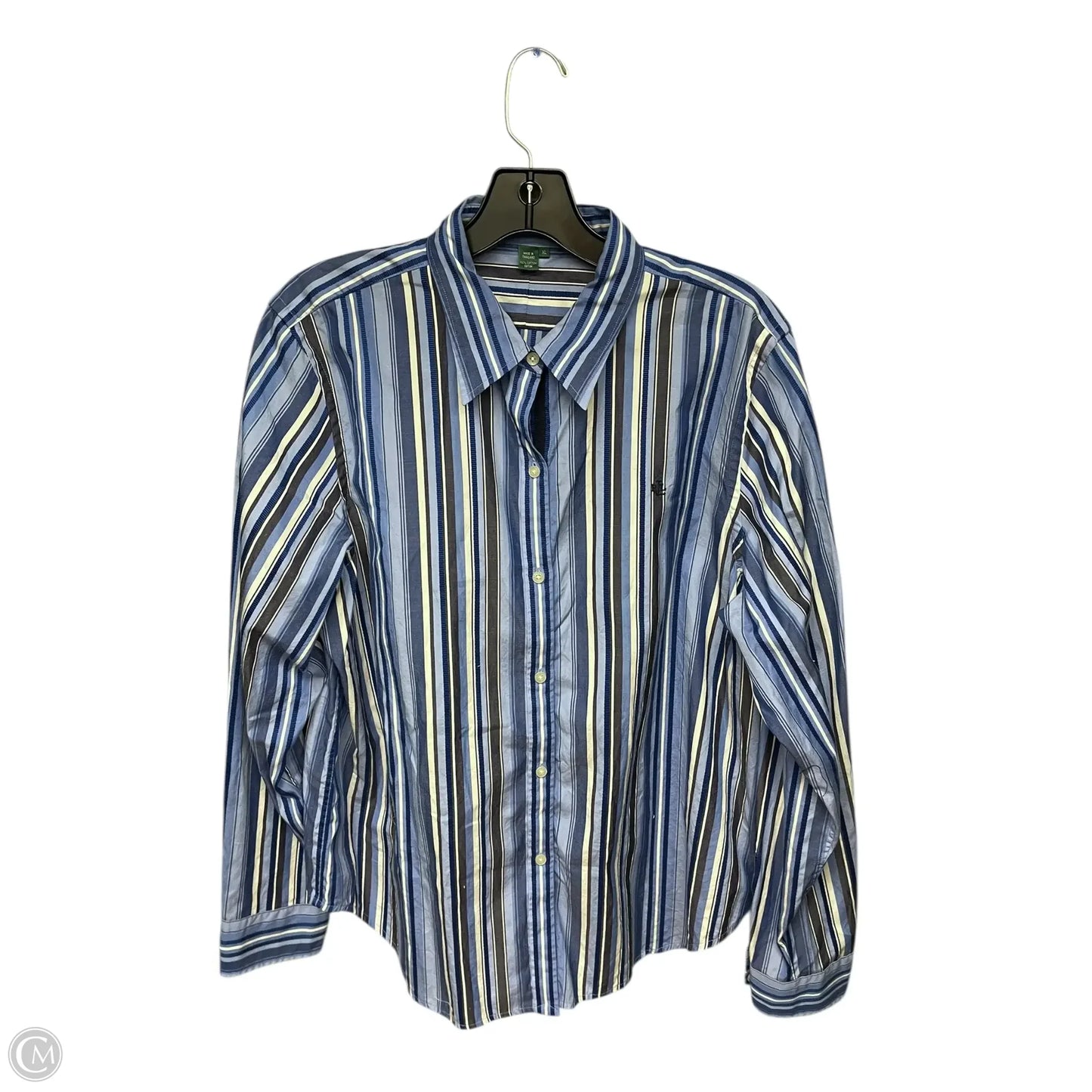 Top Long Sleeve By Lauren By Ralph Lauren In Blue, Size: Xl