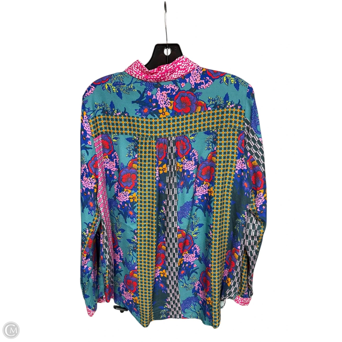 Top Long Sleeve By Maeve In Blue & Pink, Size: 14