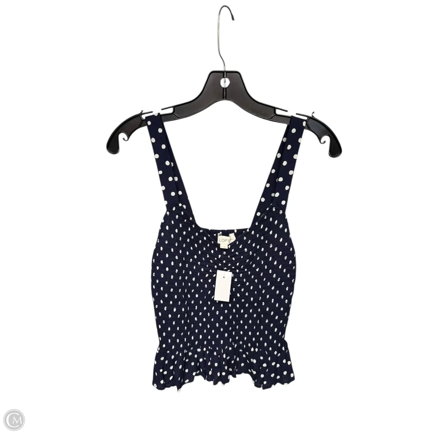 Top Sleeveless By Loft In Blue & White, Size: S