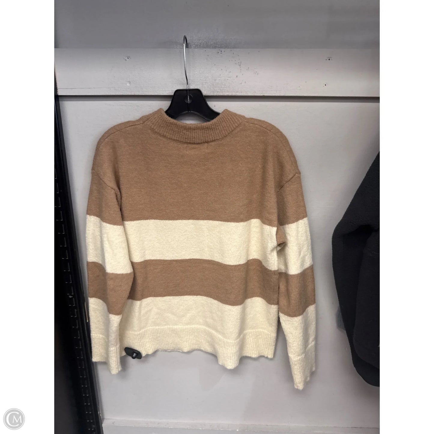 Sweater By Be Cool In Cream & Tan, Size: S