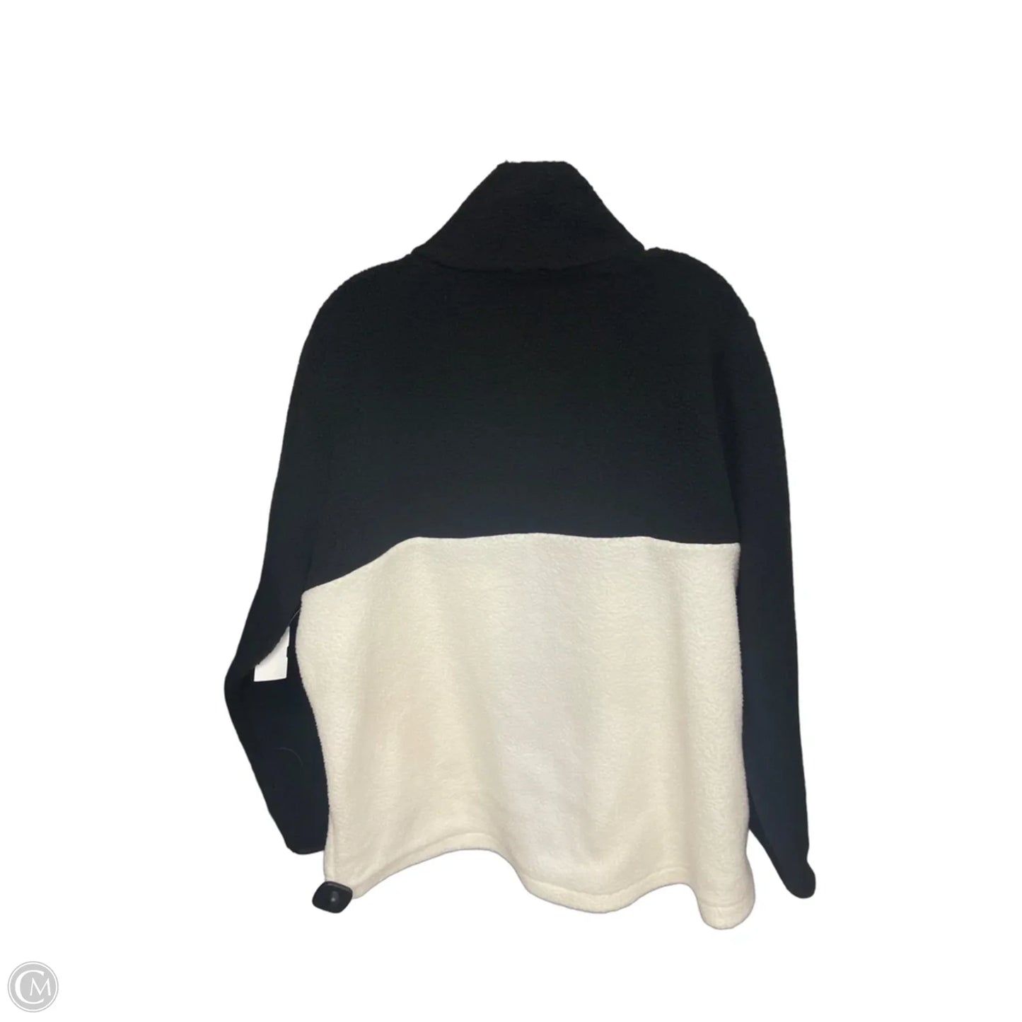 Jacket Fleece By Talbots In Black & White, Size: 2x