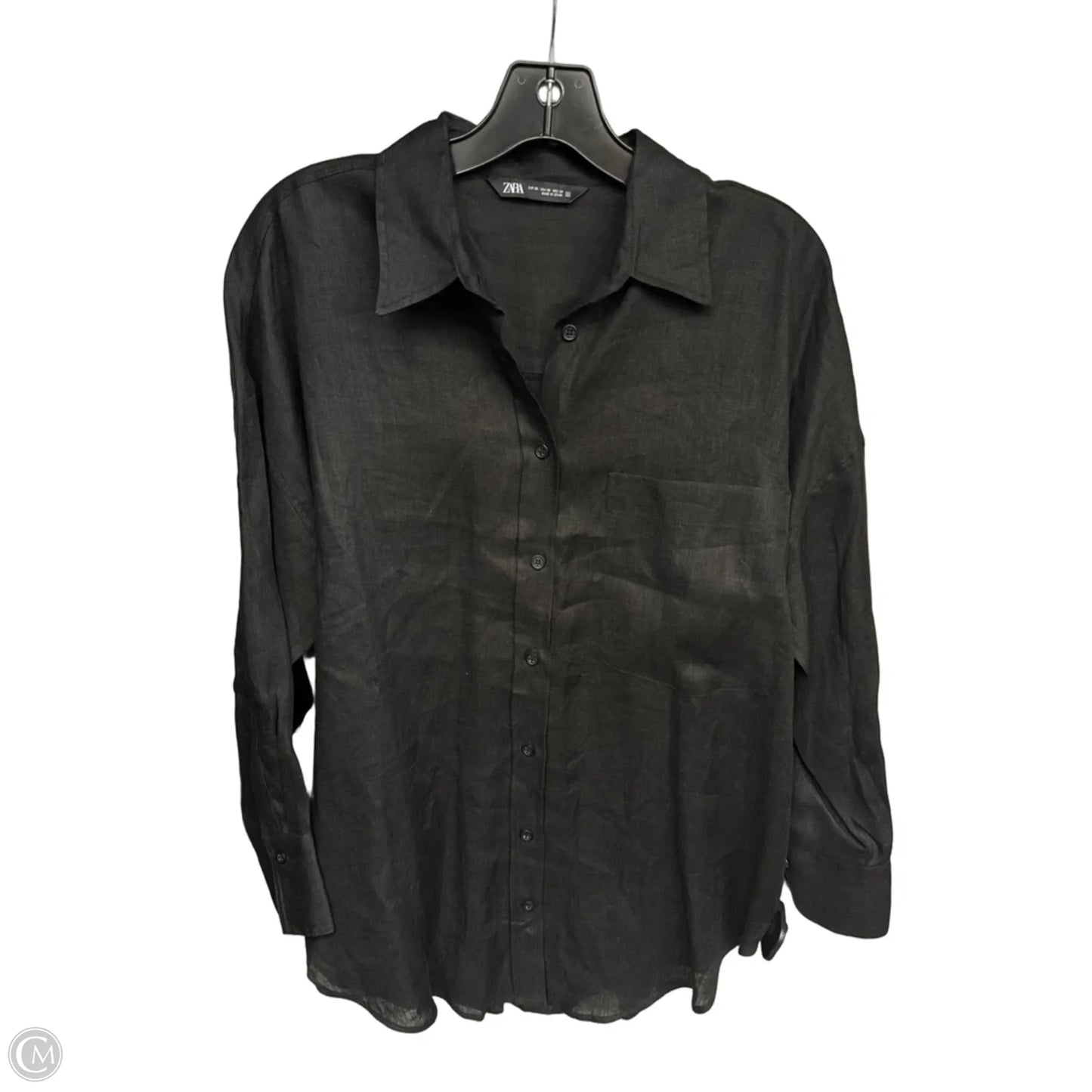 Top Long Sleeve By Zara In Black, Size: Xs