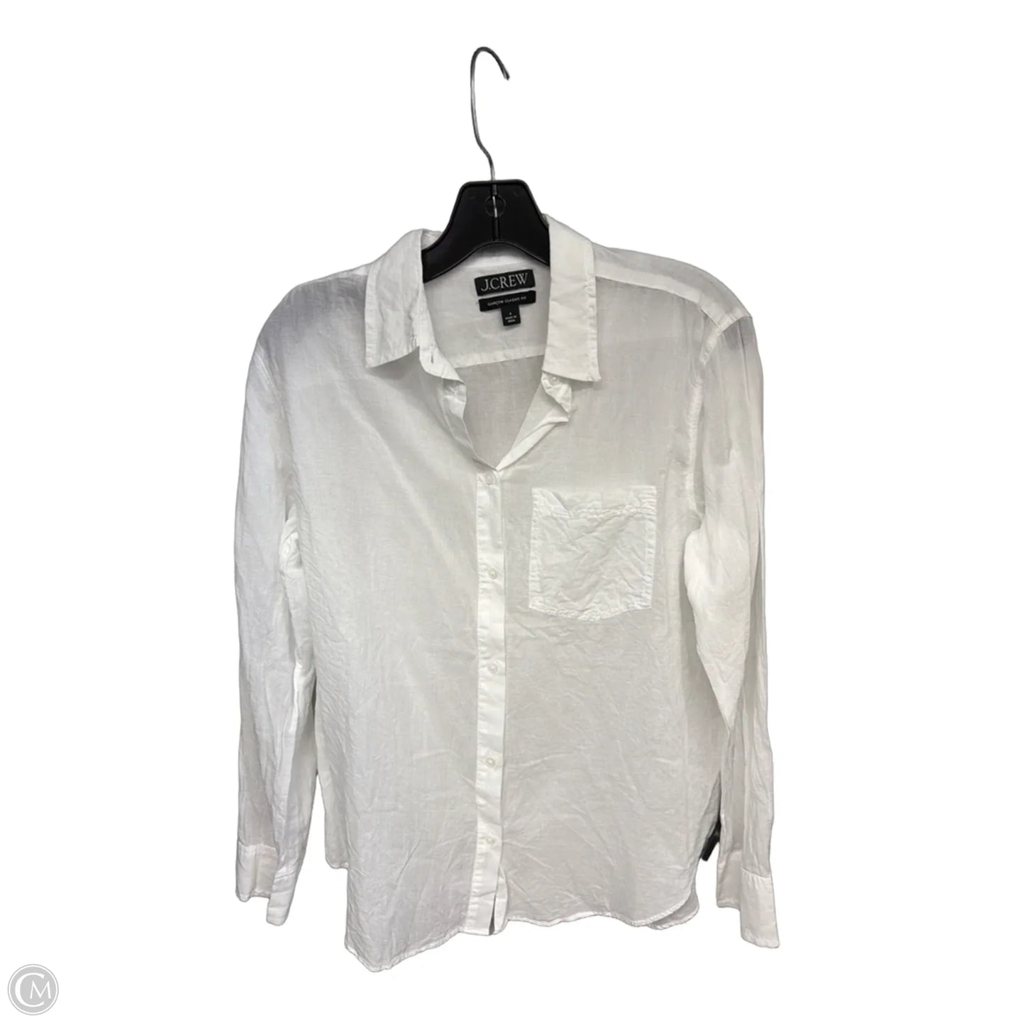 Top Long Sleeve By J. Crew In White, Size: 4