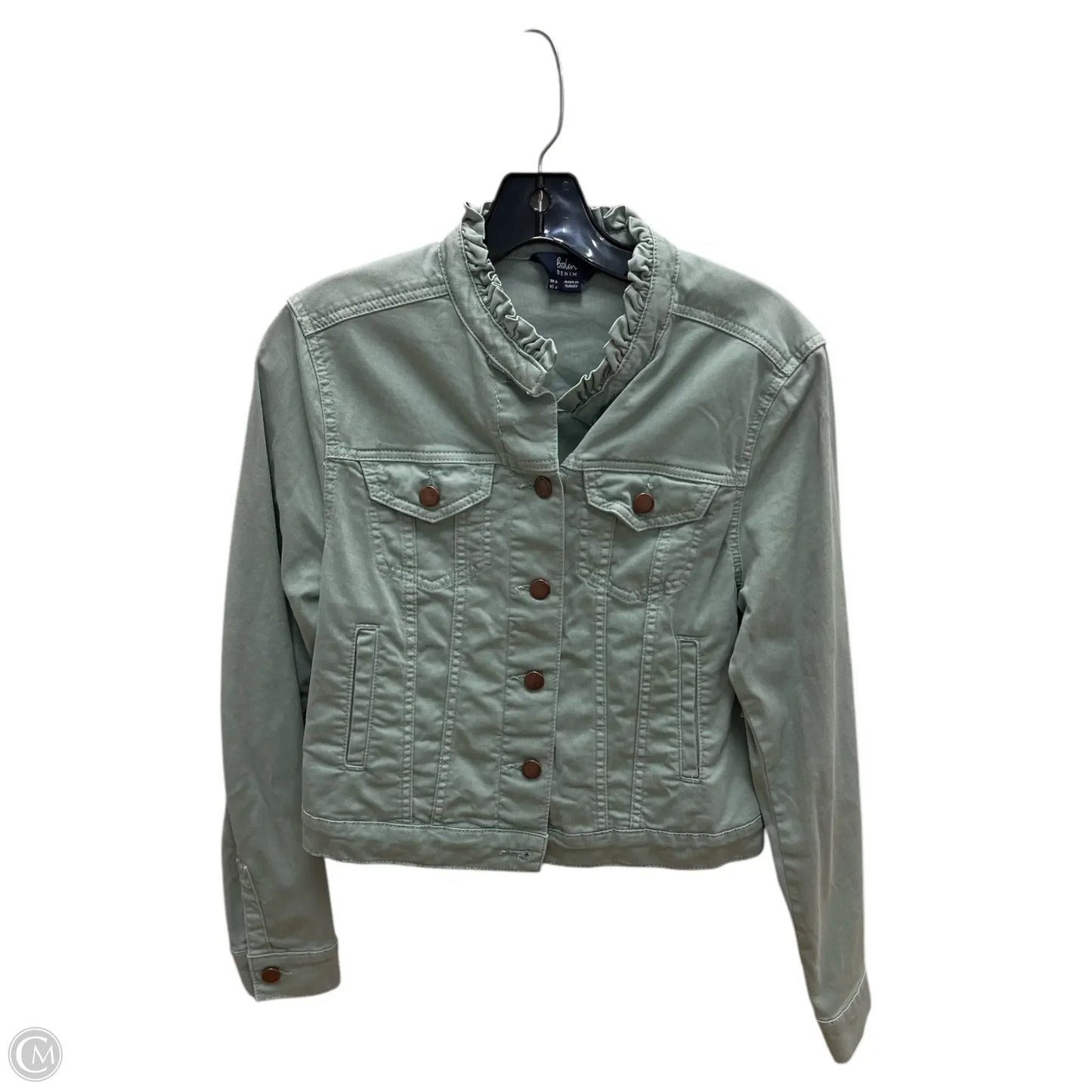 Jacket Denim By Boden In Green Denim, Size: 4