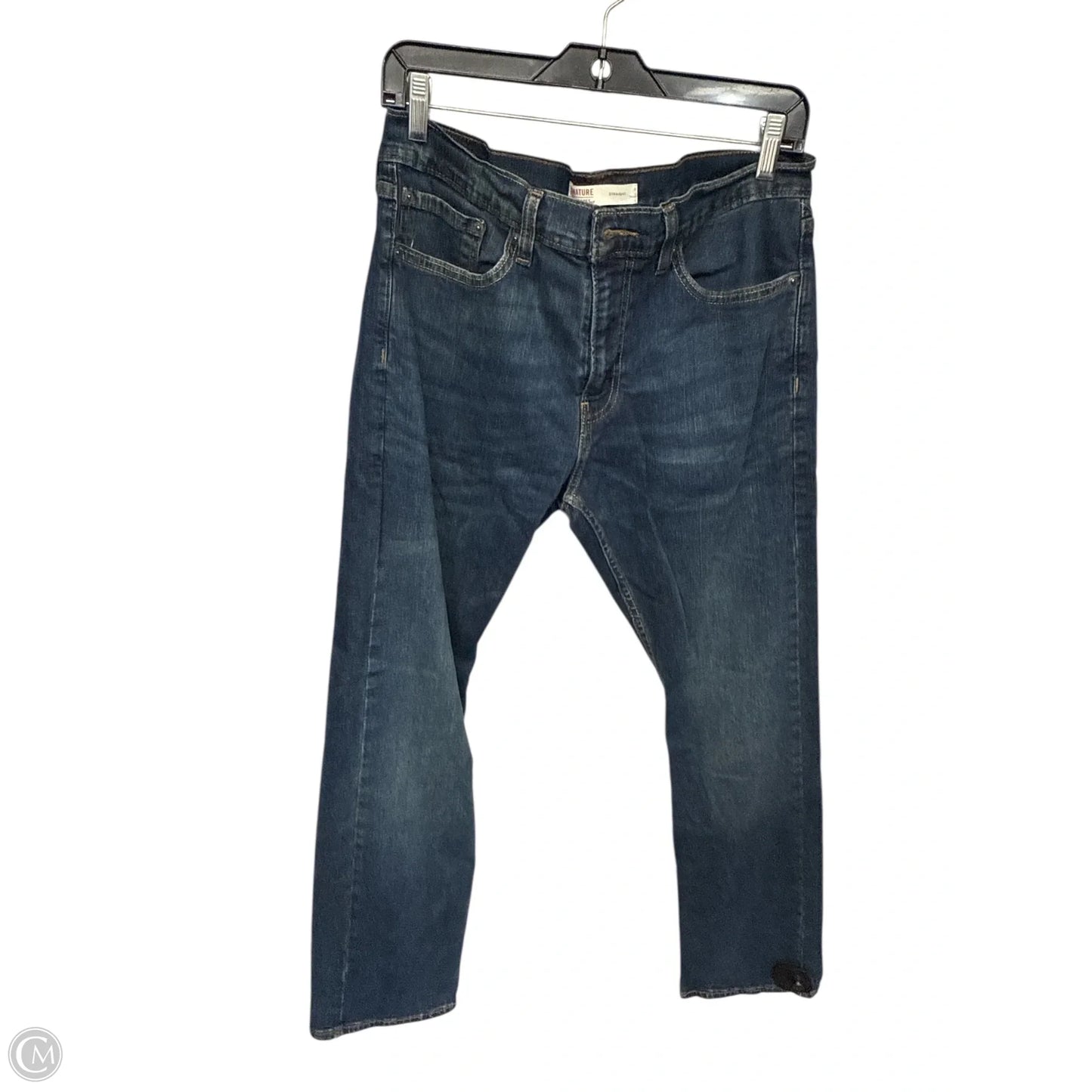 Jeans Straight By Levis In Blue Denim, Size: 12