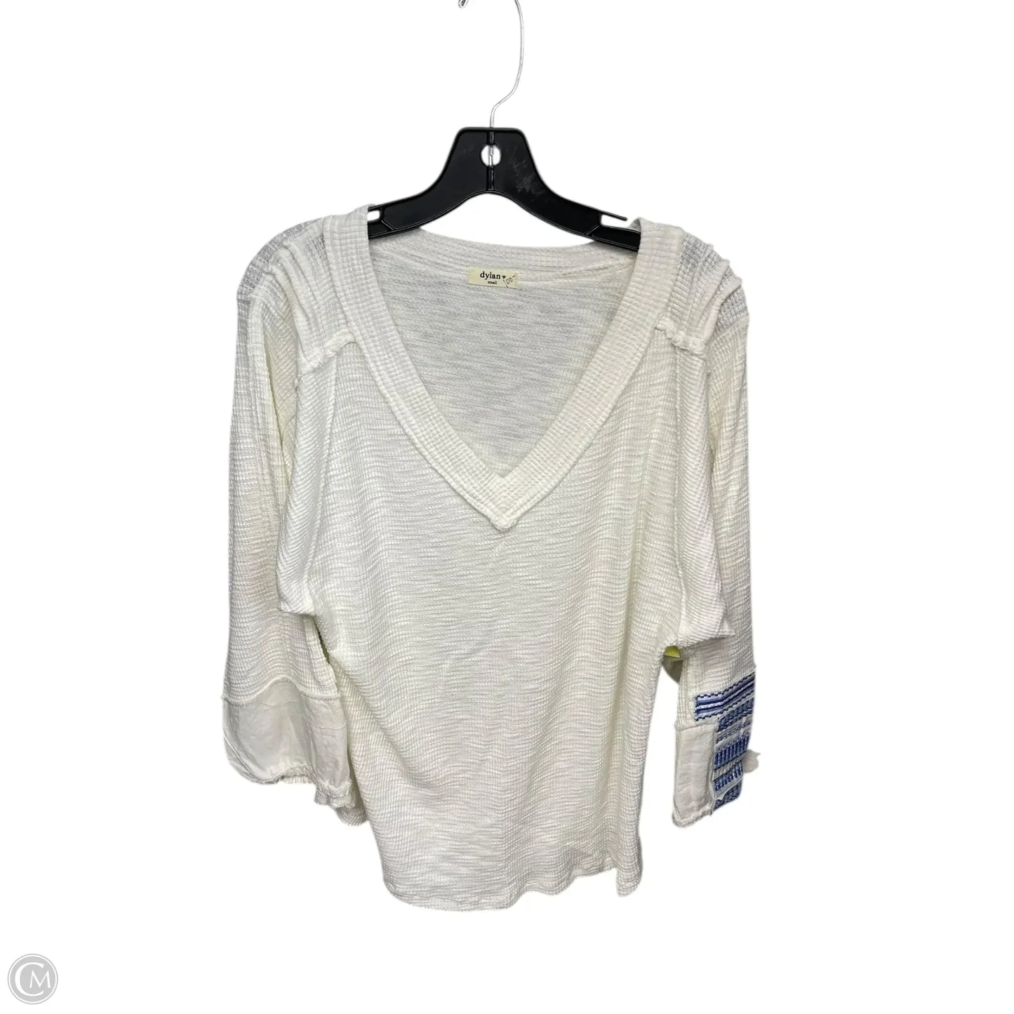 Top 3/4 Sleeve By Dylan In Blue & Cream, Size: S