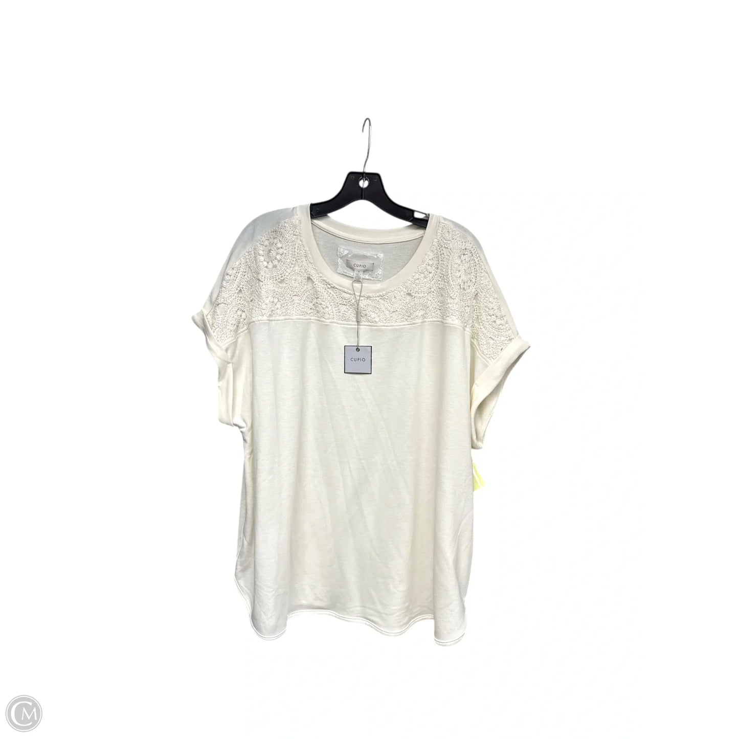 Top Short Sleeve By Cupio In Cream, Size: 1x