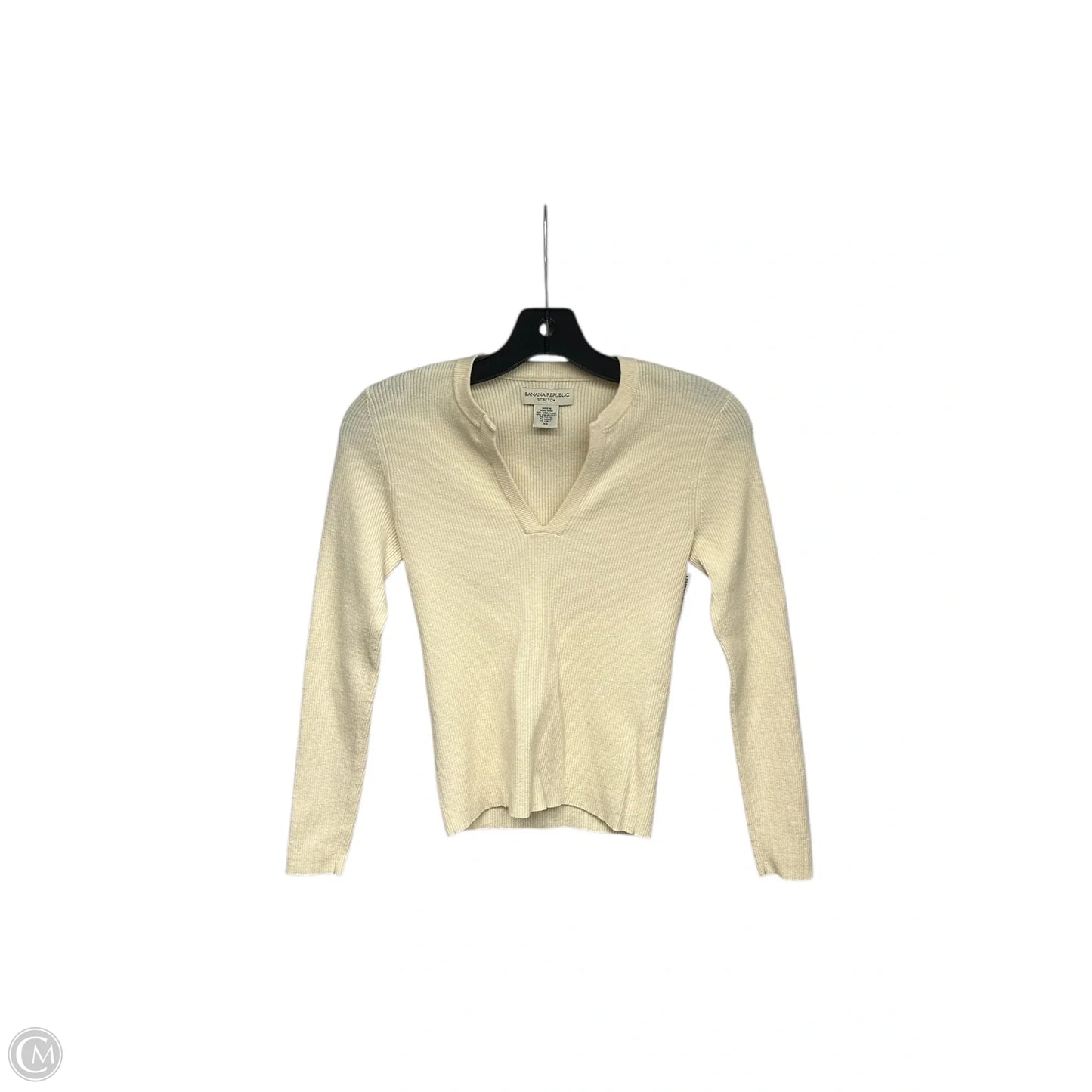 Top Long Sleeve By Banana Republic In Cream, Size: Xs