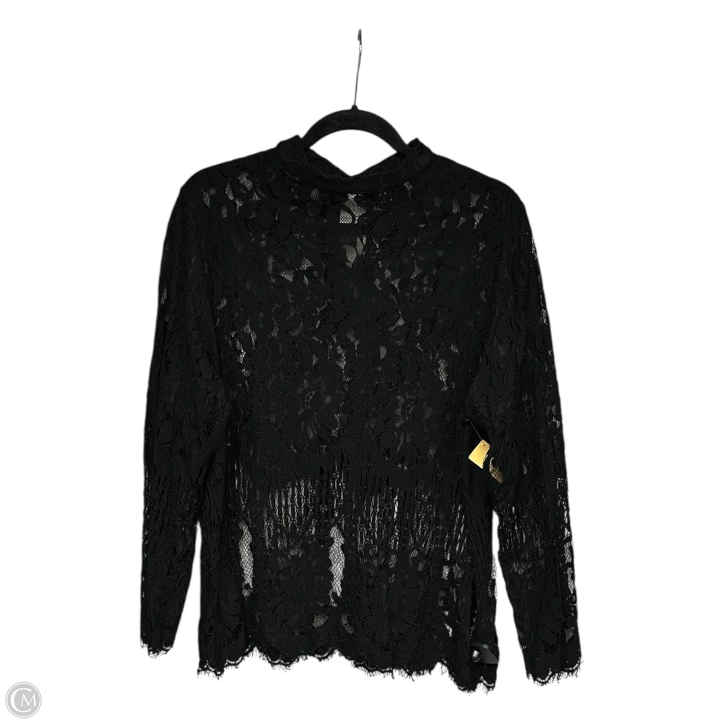 Blouse Long Sleeve By Shein In Black, Size: 2x