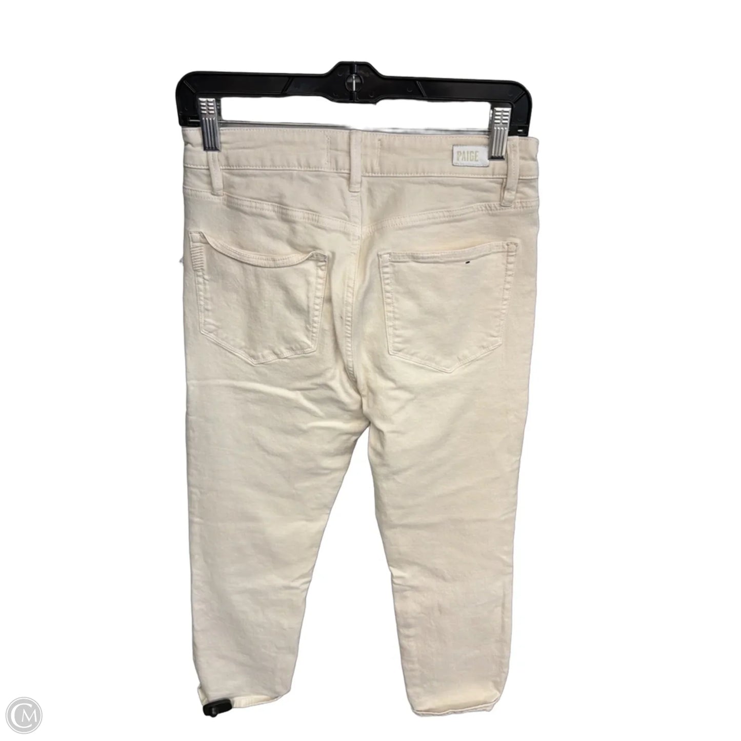 Jeans Straight By Paige In Cream Denim, Size: 4