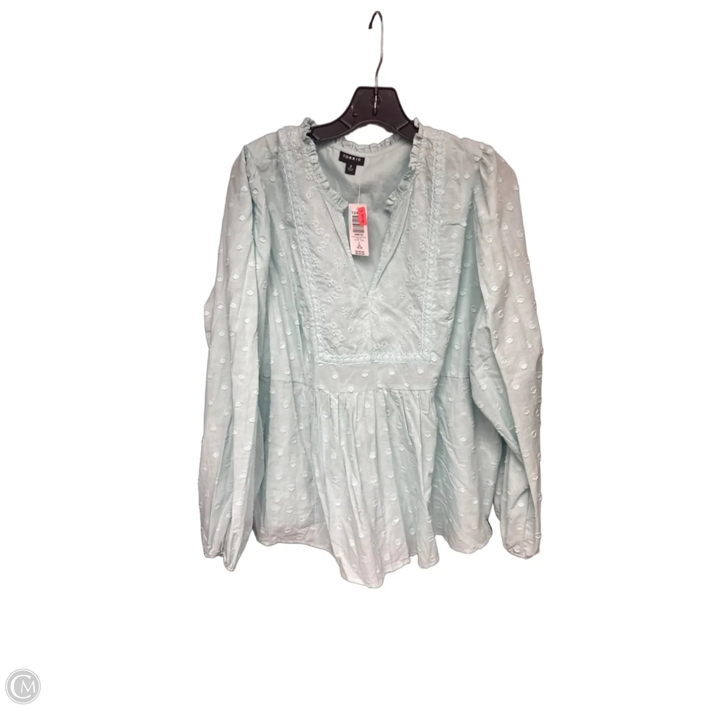 Top Long Sleeve By Torrid In Aqua, Size: 2x