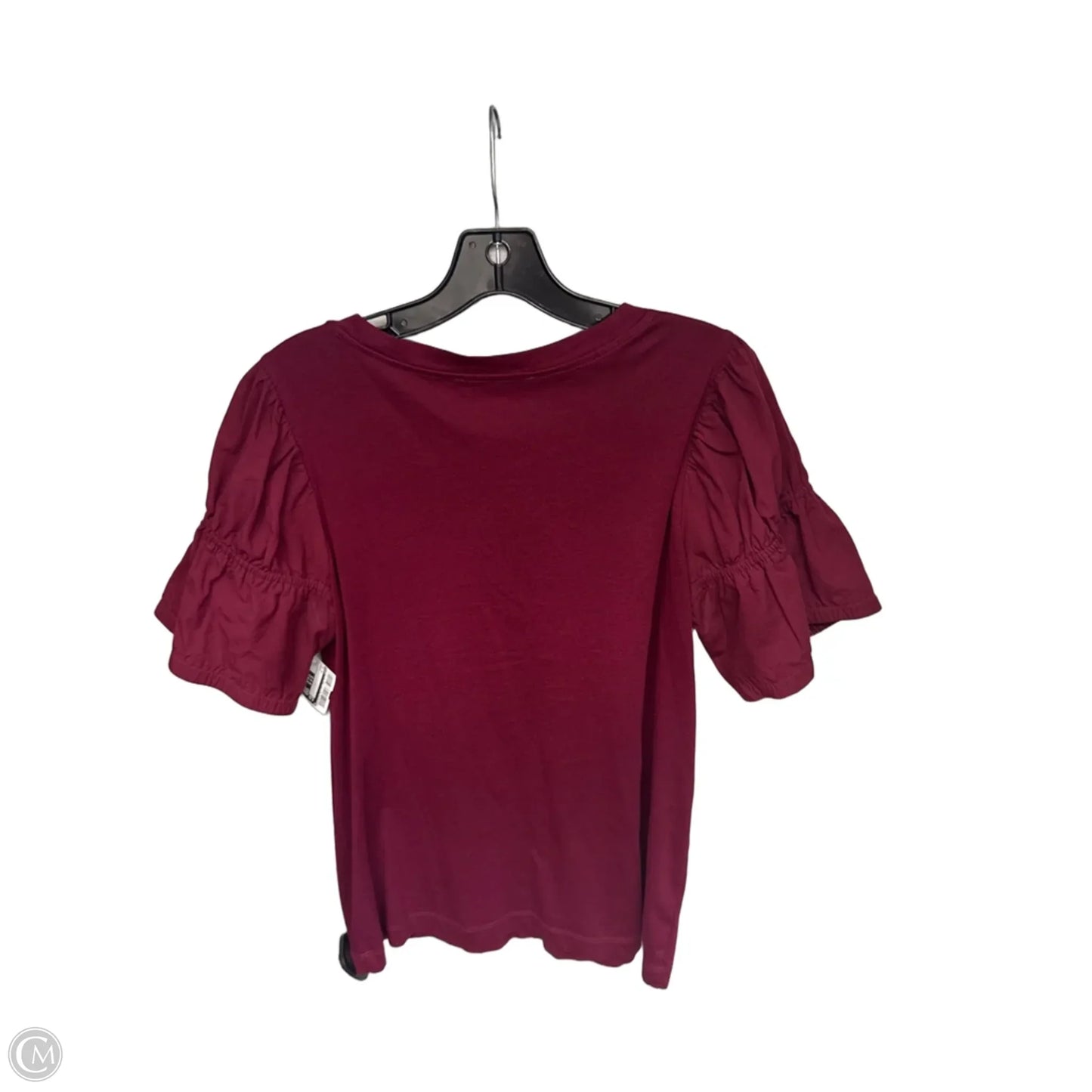 Top Short Sleeve By Loft In Maroon, Size: S