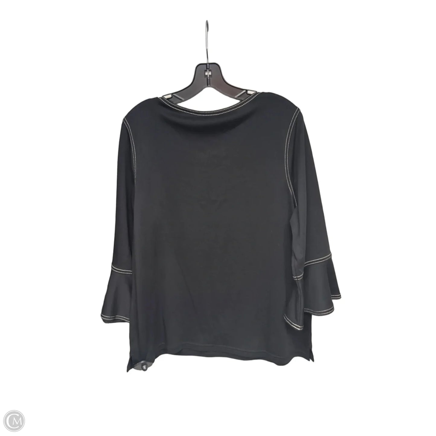 Top 3/4 Sleeve By Chicos In Black, Size: 2