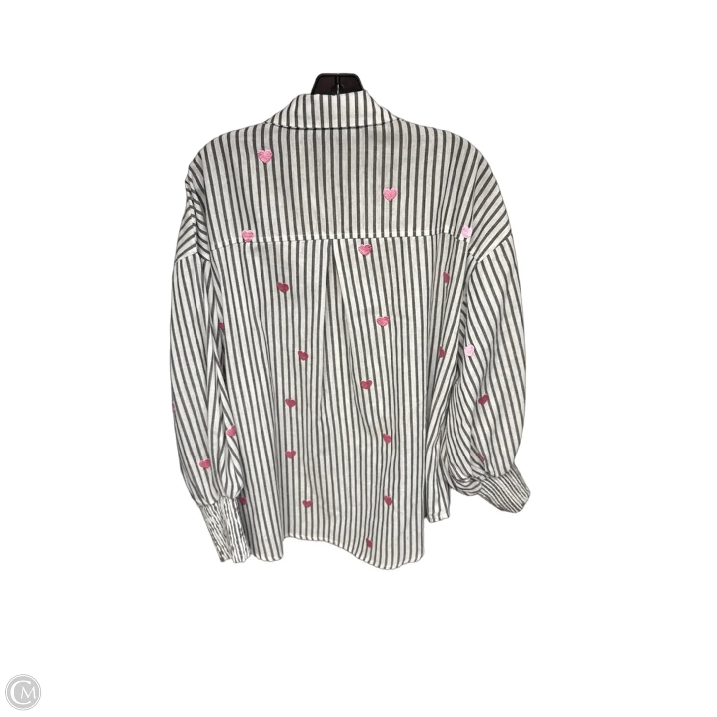 Top Long Sleeve By Clothes Mentor In Striped Pattern, Size: M