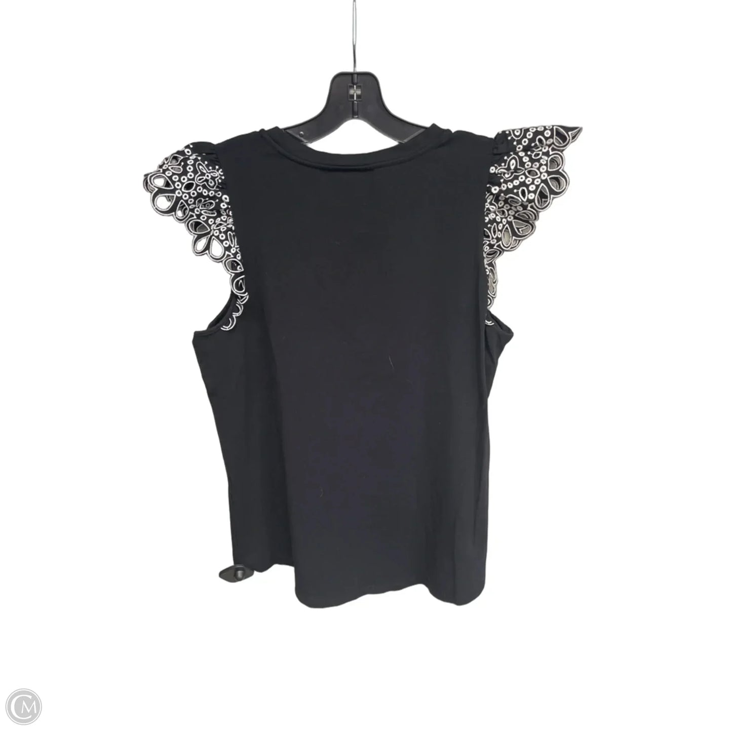Top Short Sleeve By Chicos In Black & White, Size: L