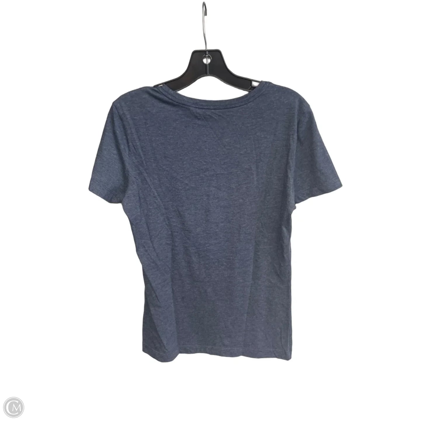 Athletic Top Short Sleeve By Nike In Blue & Silver, Size: M