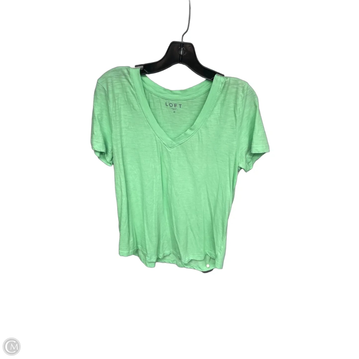 Top Short Sleeve Basic By Loft In Green, Size: M
