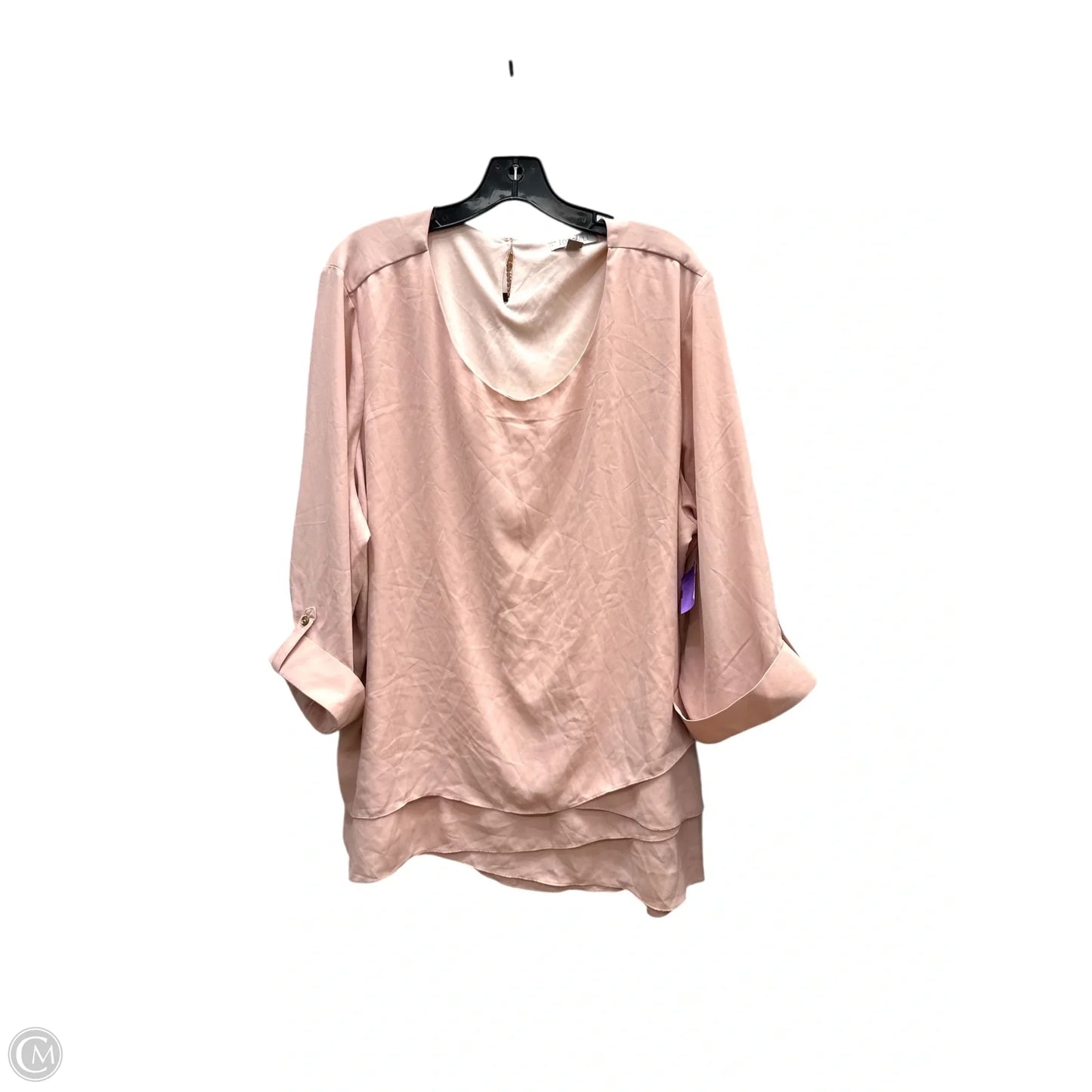 Top 3/4 Sleeve By Roz And Ali In Pink, Size: 3x
