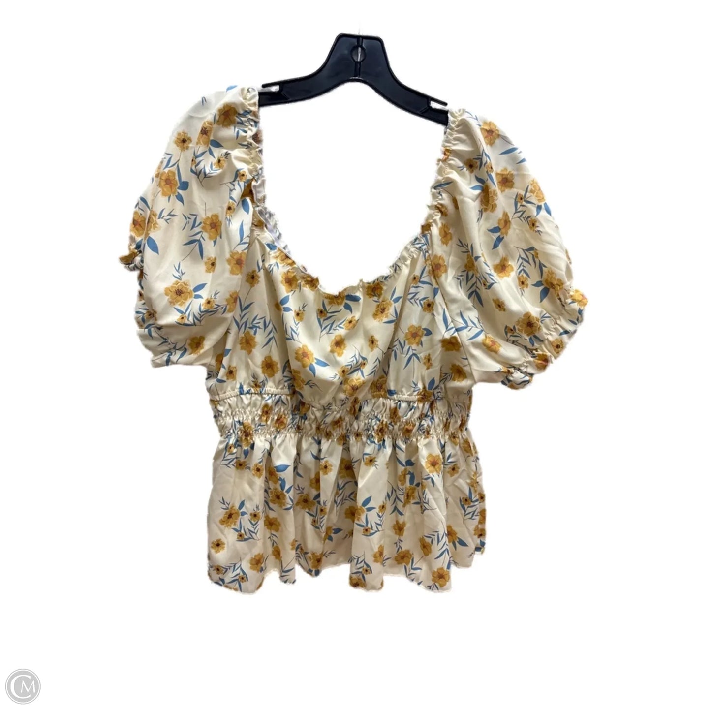 Top Short Sleeve By Shein In Floral Print, Size: 2x