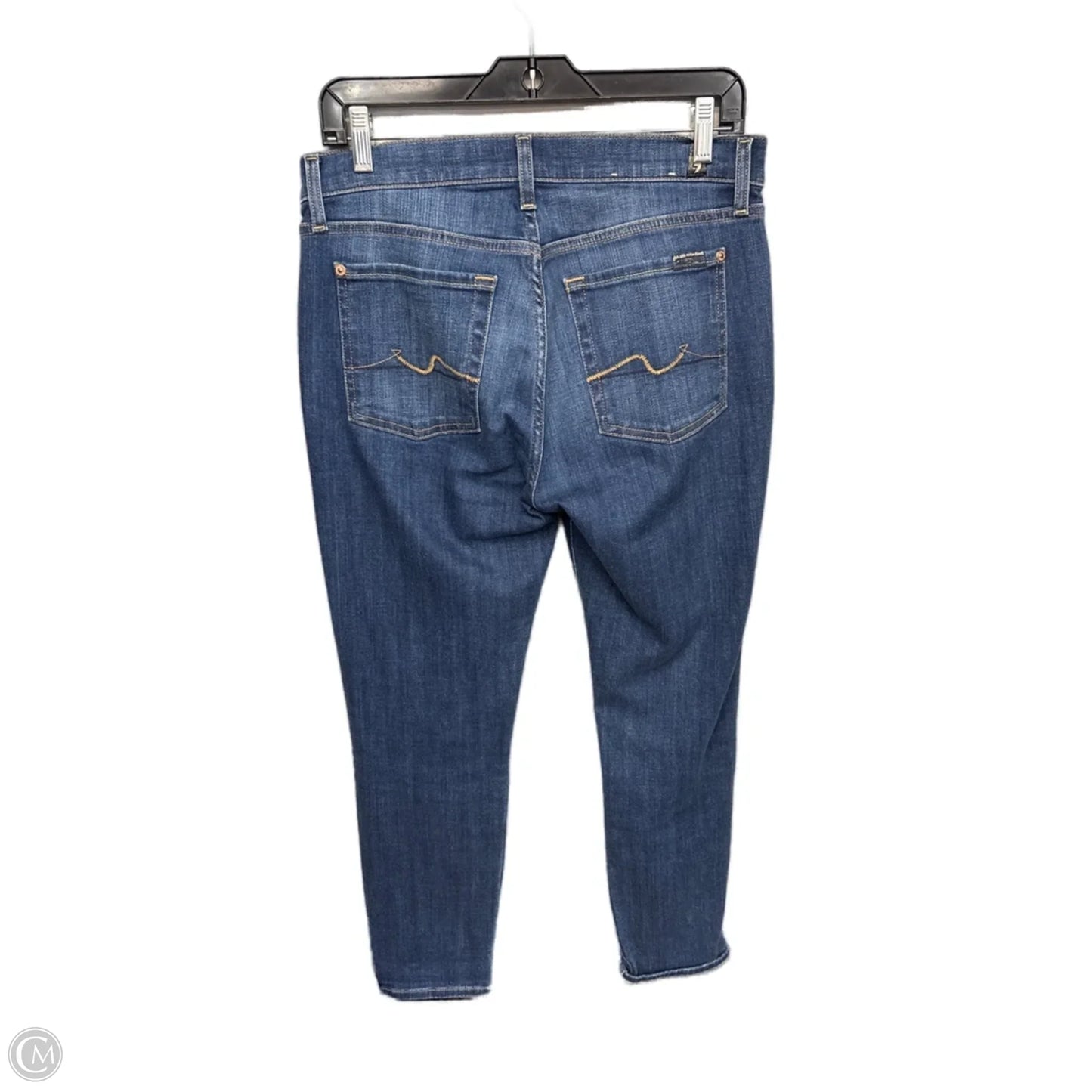 Jeans Skinny By 7 For All Mankind In Blue Denim, Size: 4