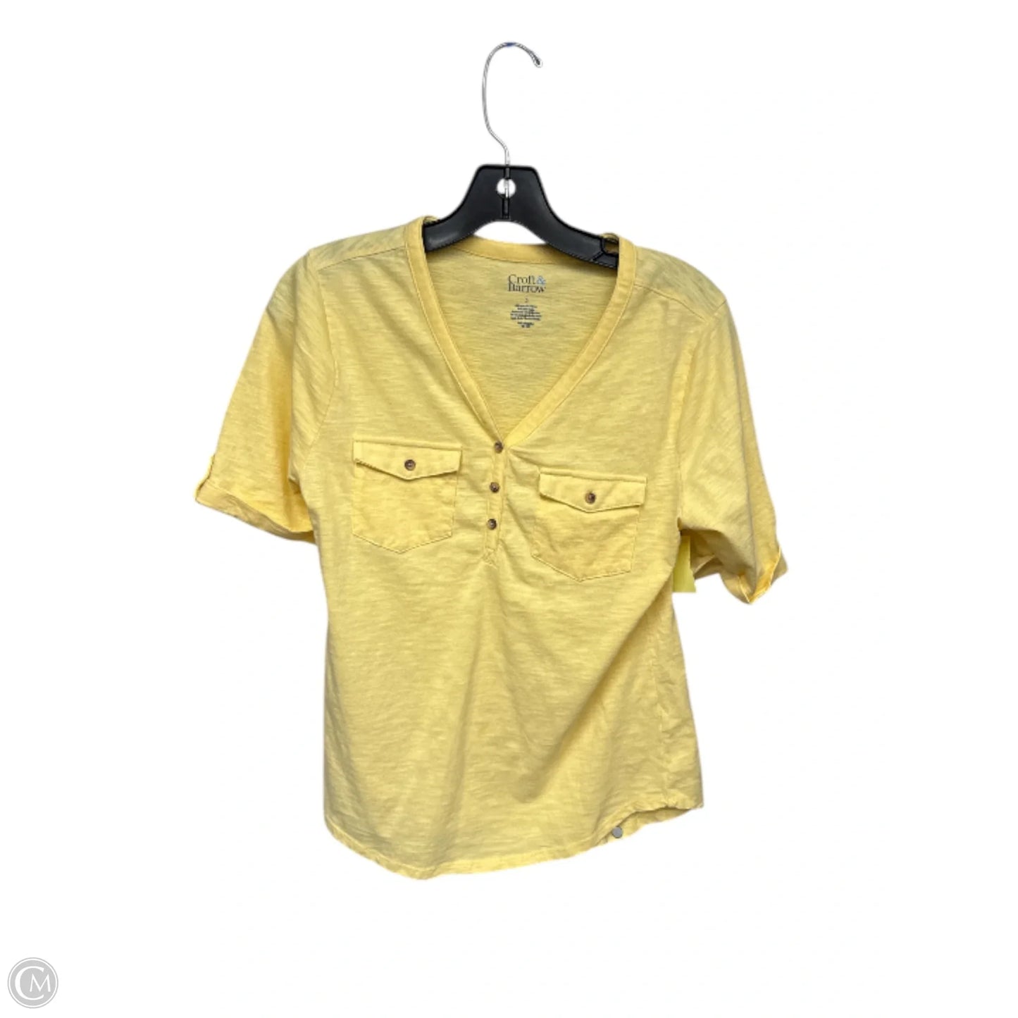 Top Short Sleeve By Croft And Barrow In Yellow, Size: Small