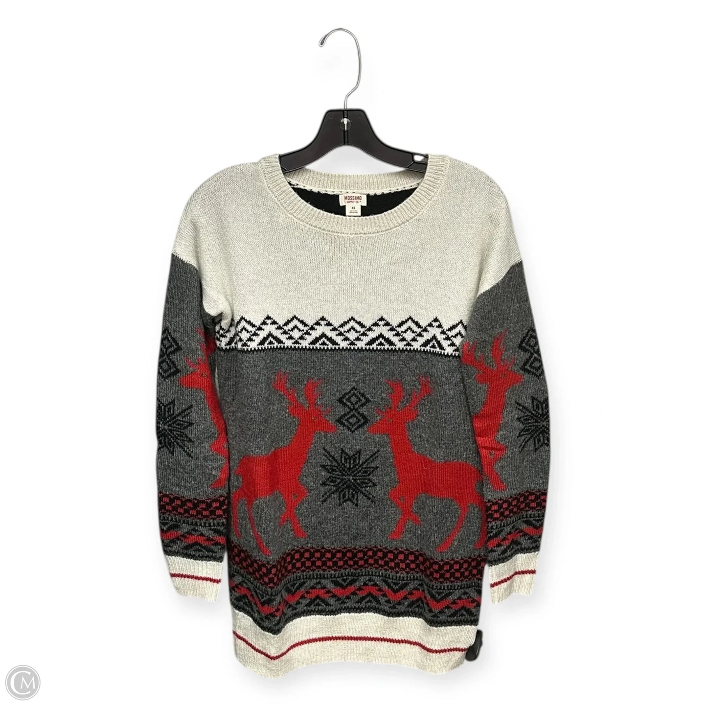 Sweater By Mossimo In Cream & Grey, Size: Xs