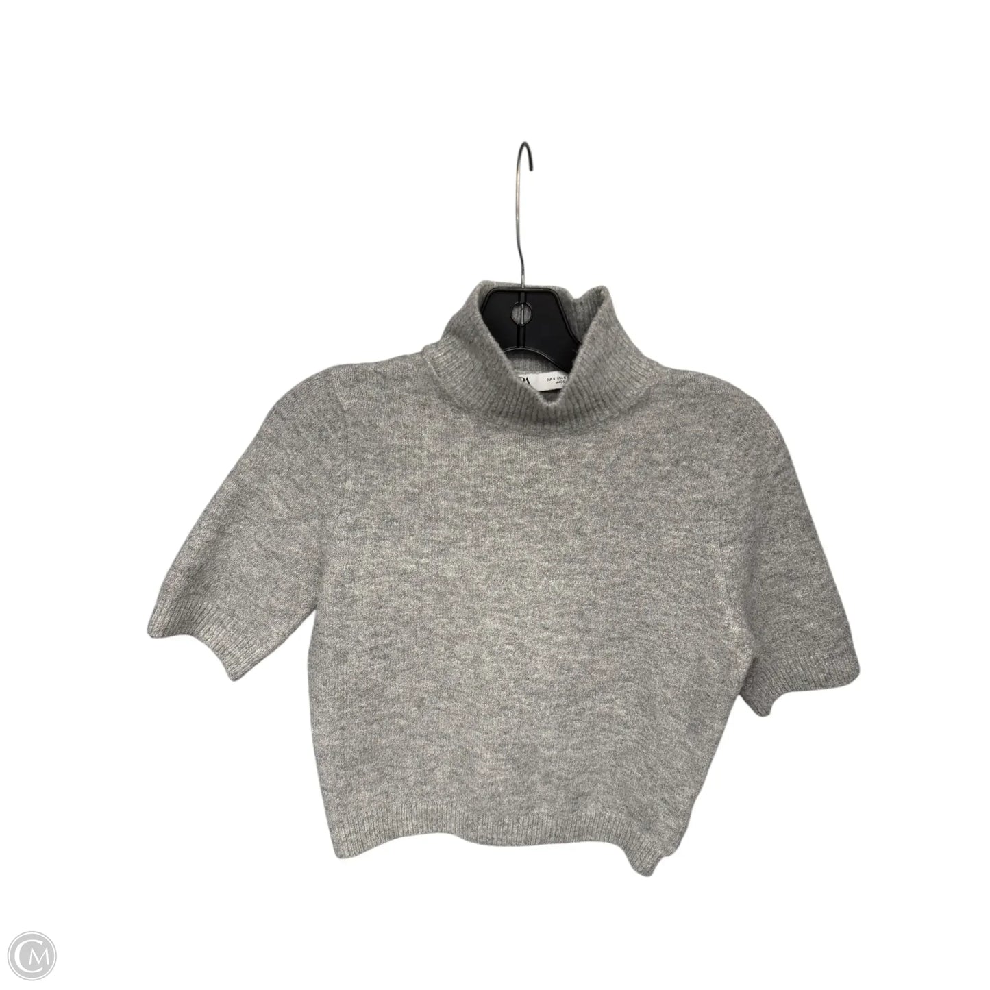 Top Short Sleeve By Zara In Grey, Size: S